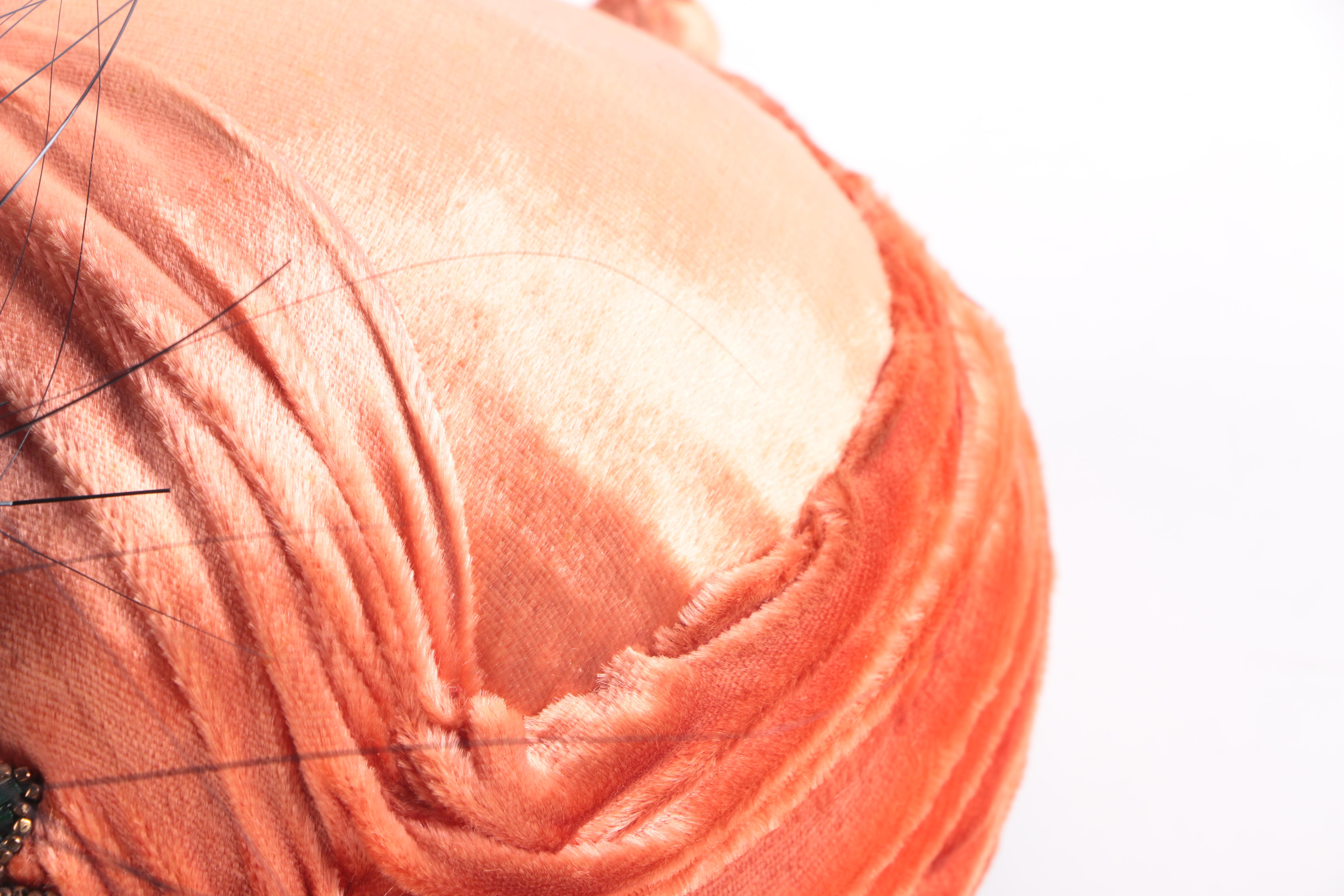 Vintage Biltmore Women's Coral Cocktail Hat