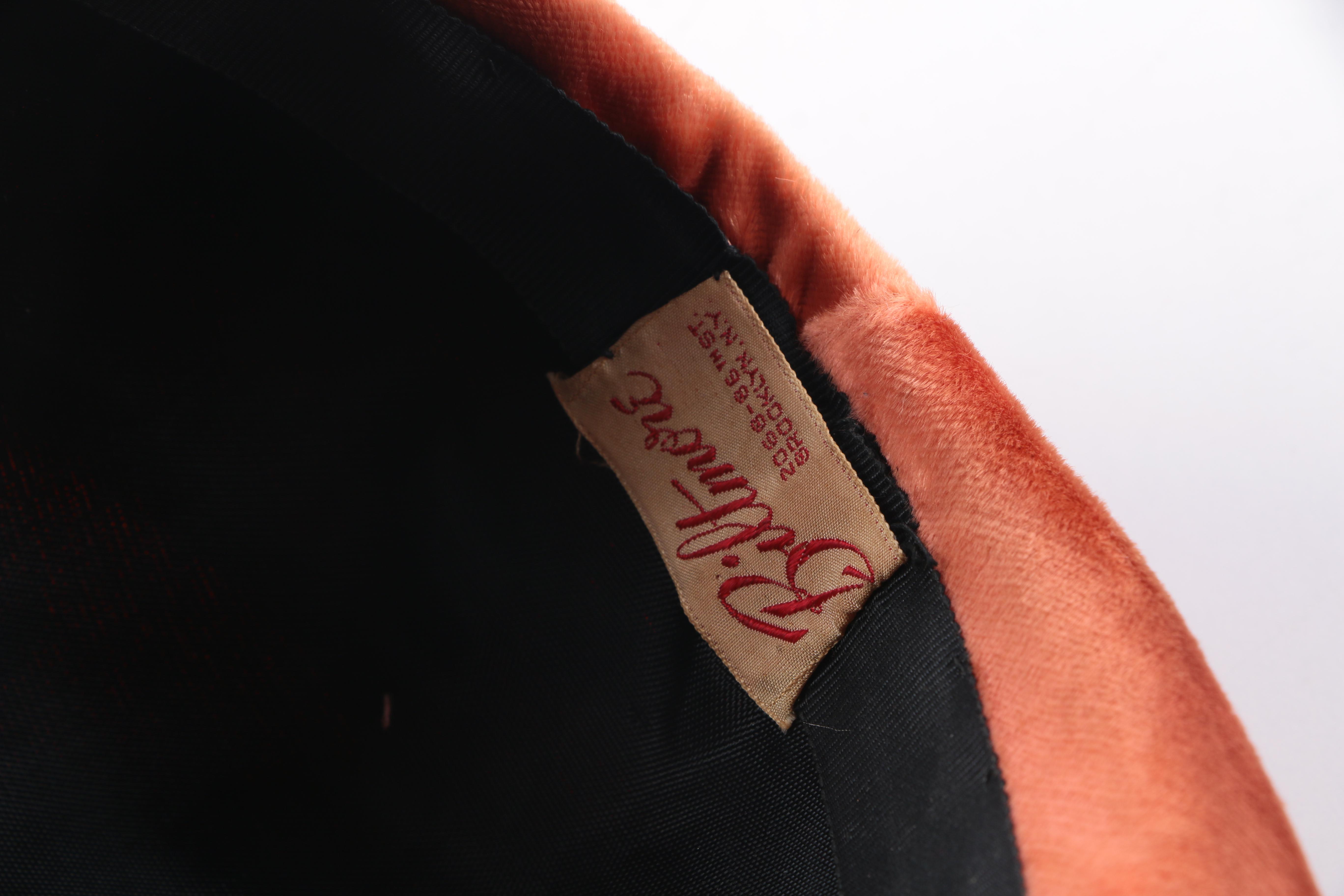 Vintage Biltmore Women's Coral Cocktail Hat