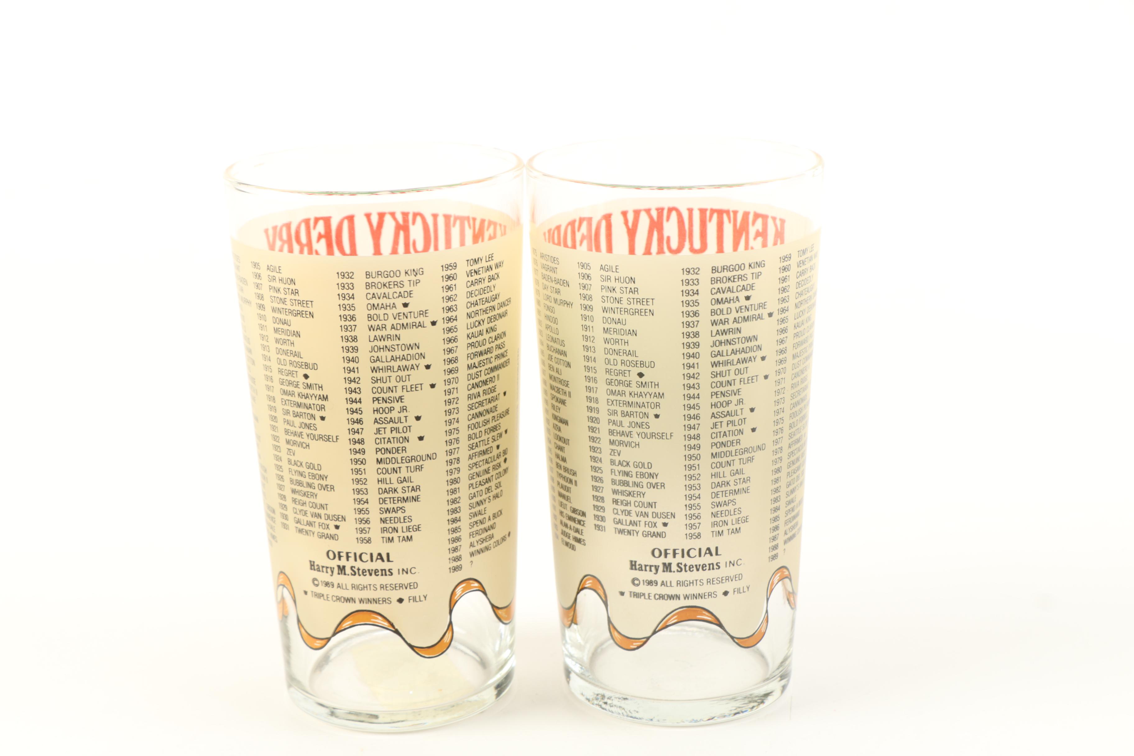 Assortment of Vintage Kentucky Derby Julep Glasses