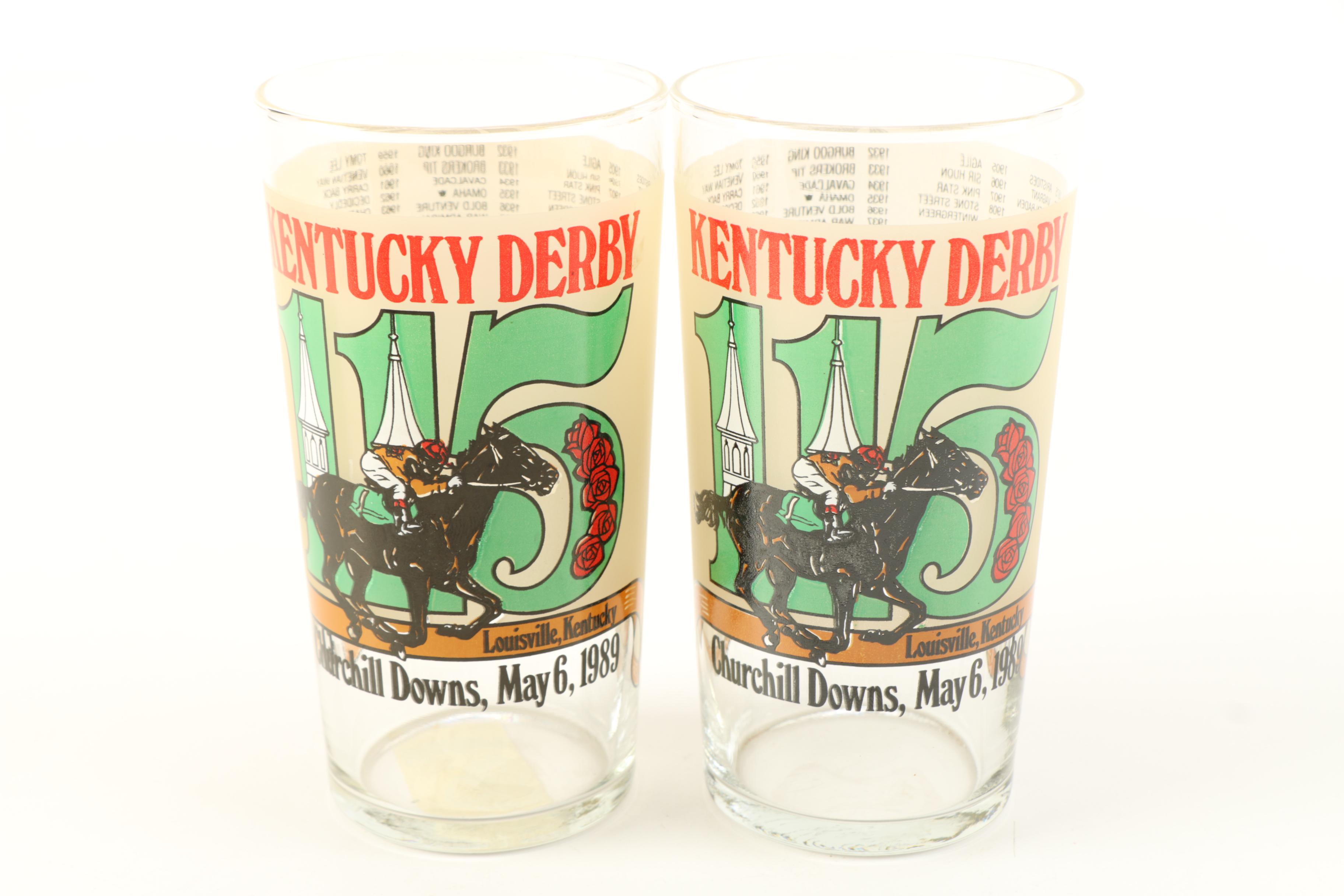 Assortment of Vintage Kentucky Derby Julep Glasses