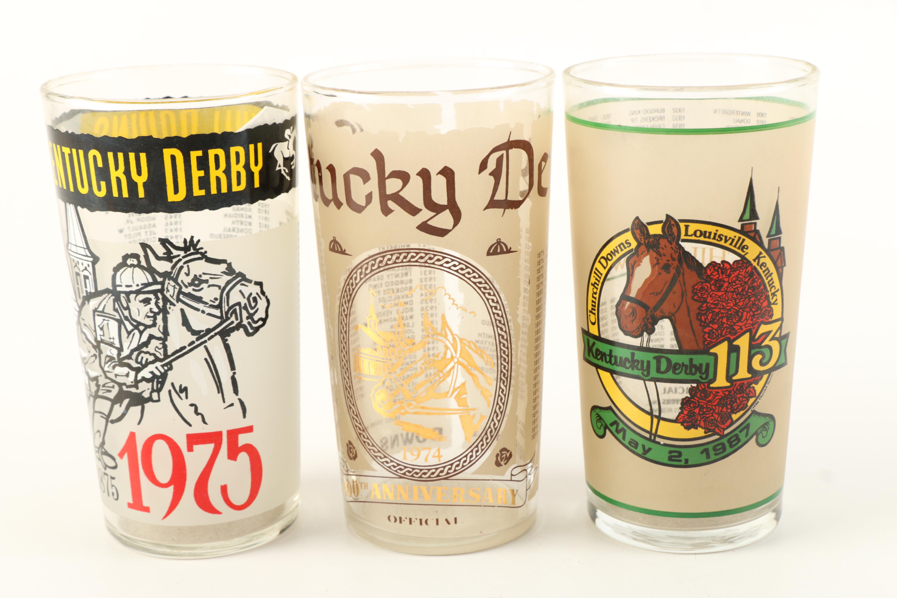 Assortment of Vintage Kentucky Derby Julep Glasses