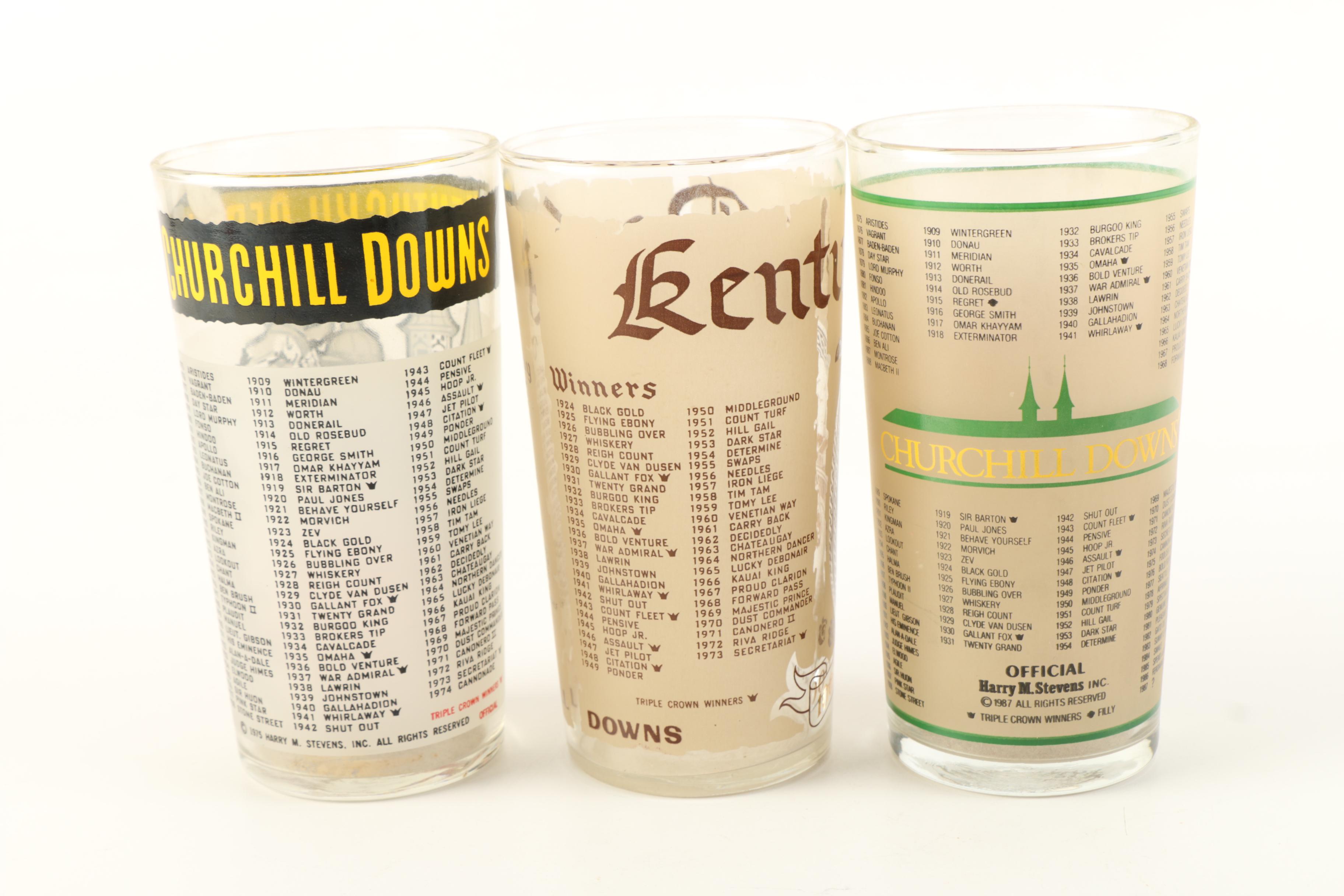 Assortment of Vintage Kentucky Derby Julep Glasses