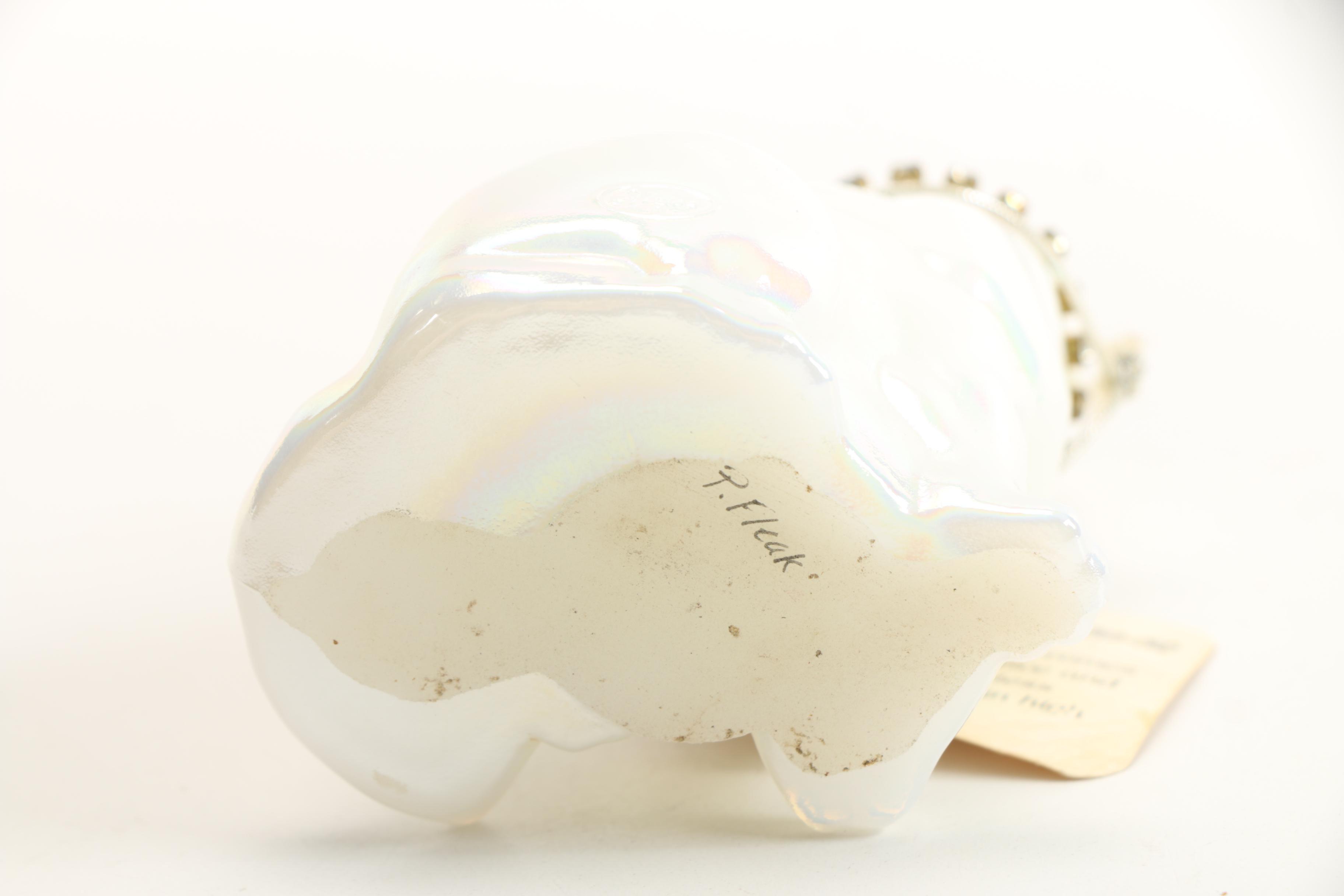 Fenton Opalescent Glass April Birthstone Kitten