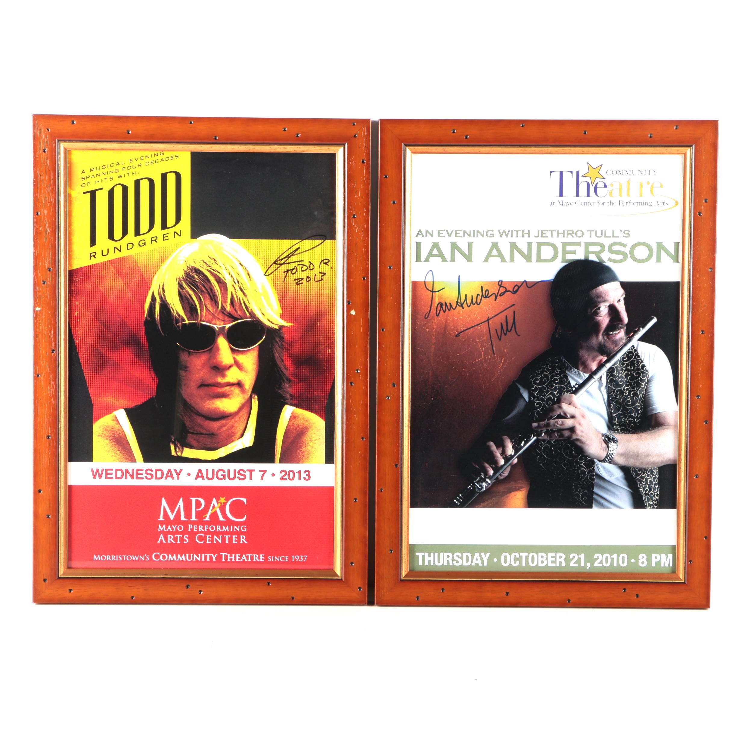 Signed Offset Lithograph Posters Featuring Todd Rundgren and Ian Anderson