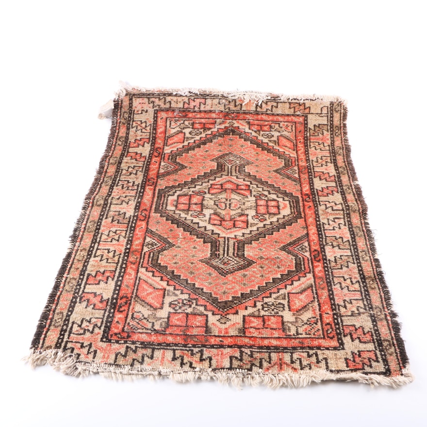 Antique Hand-Knotted Anatolian Kars Accent Rug