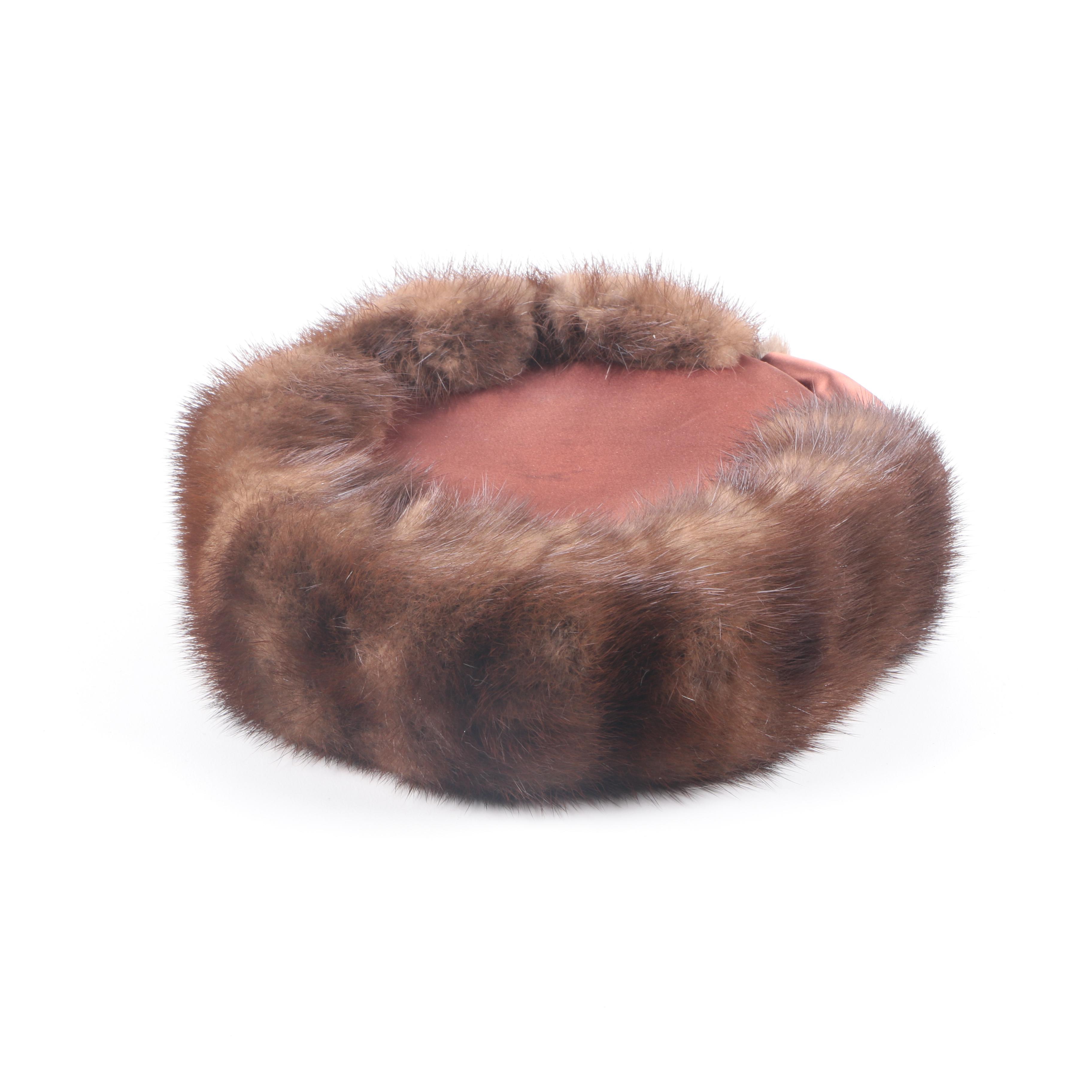 Mink Fur Pillbox Hat