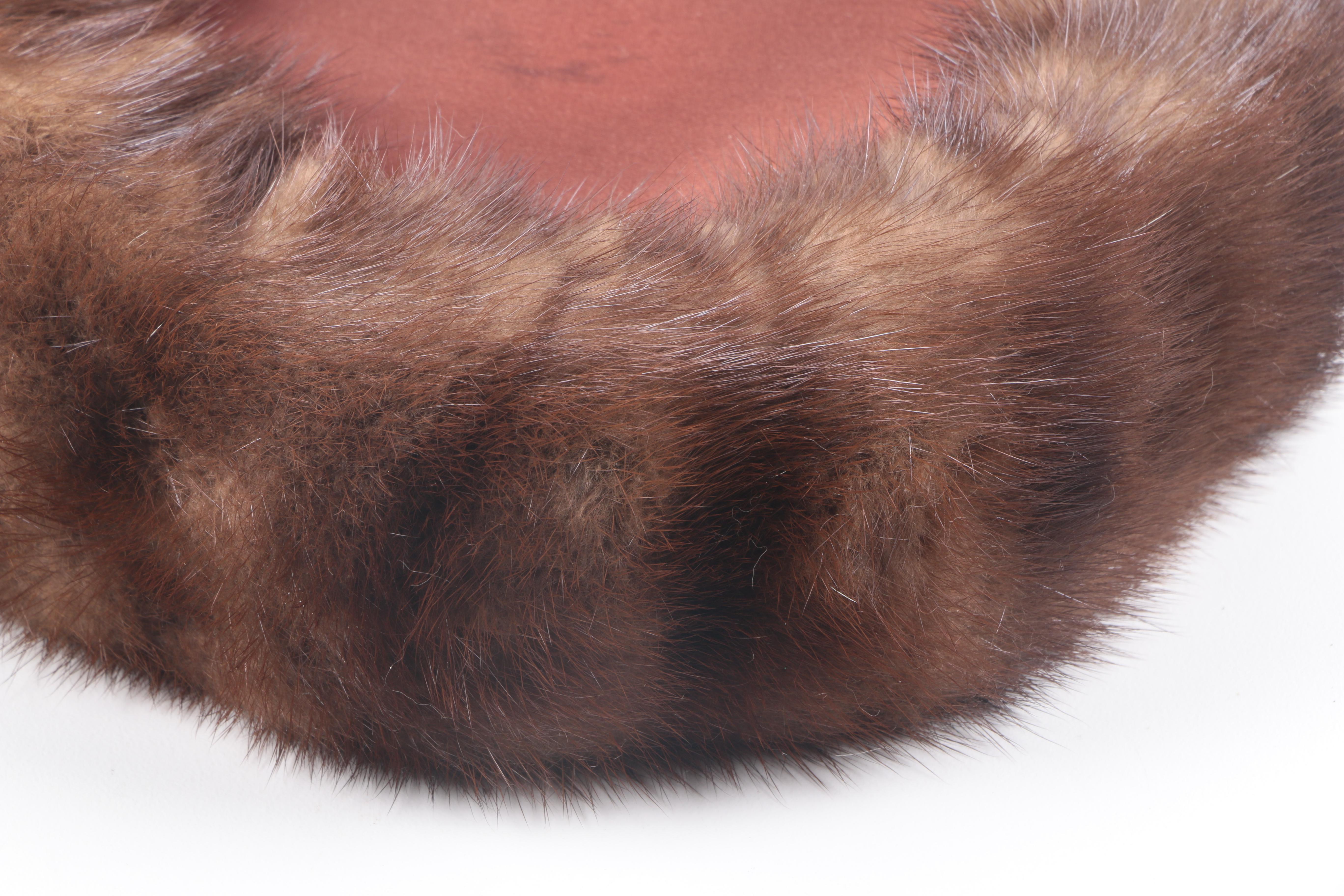 Mink Fur Pillbox Hat