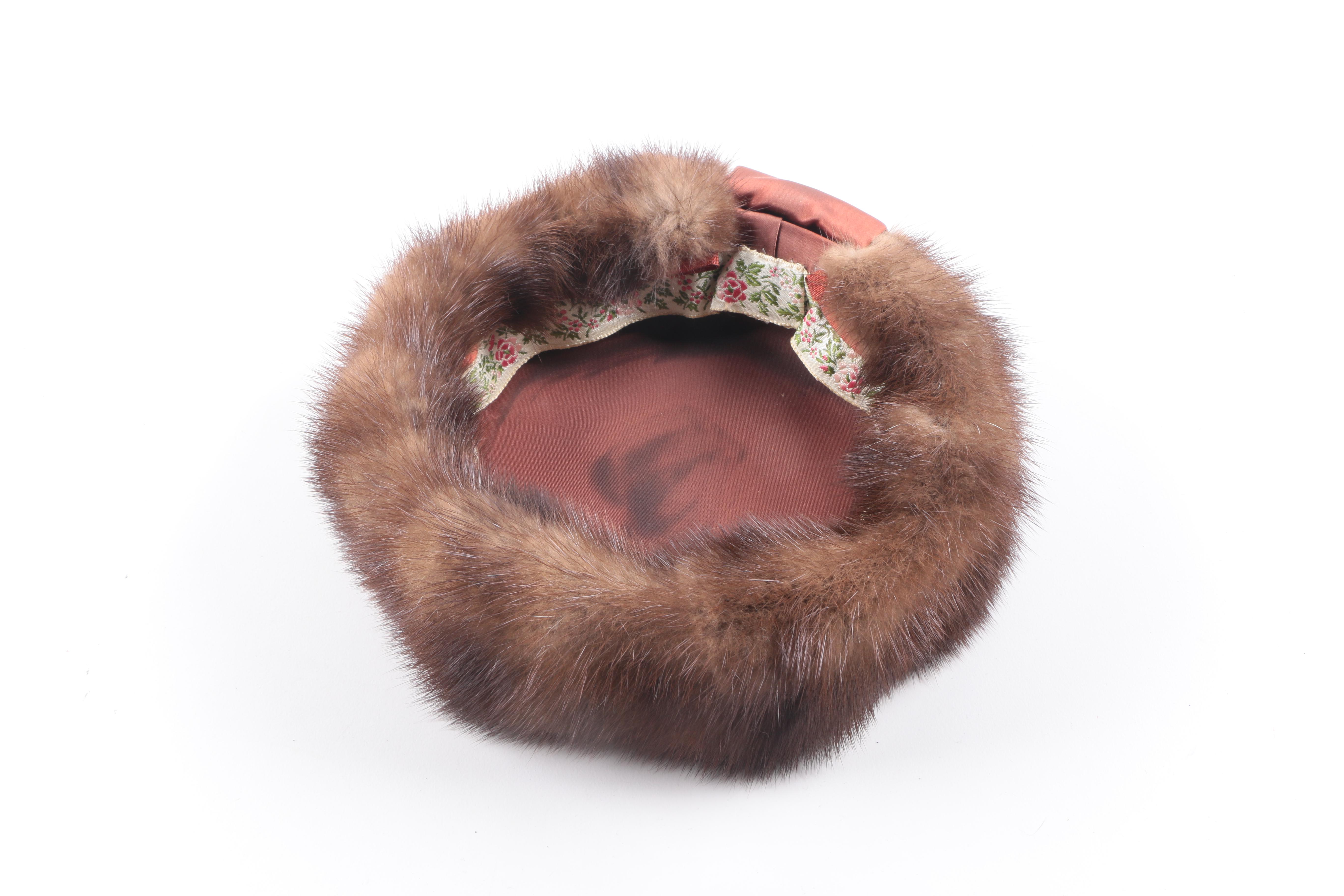 Mink Fur Pillbox Hat