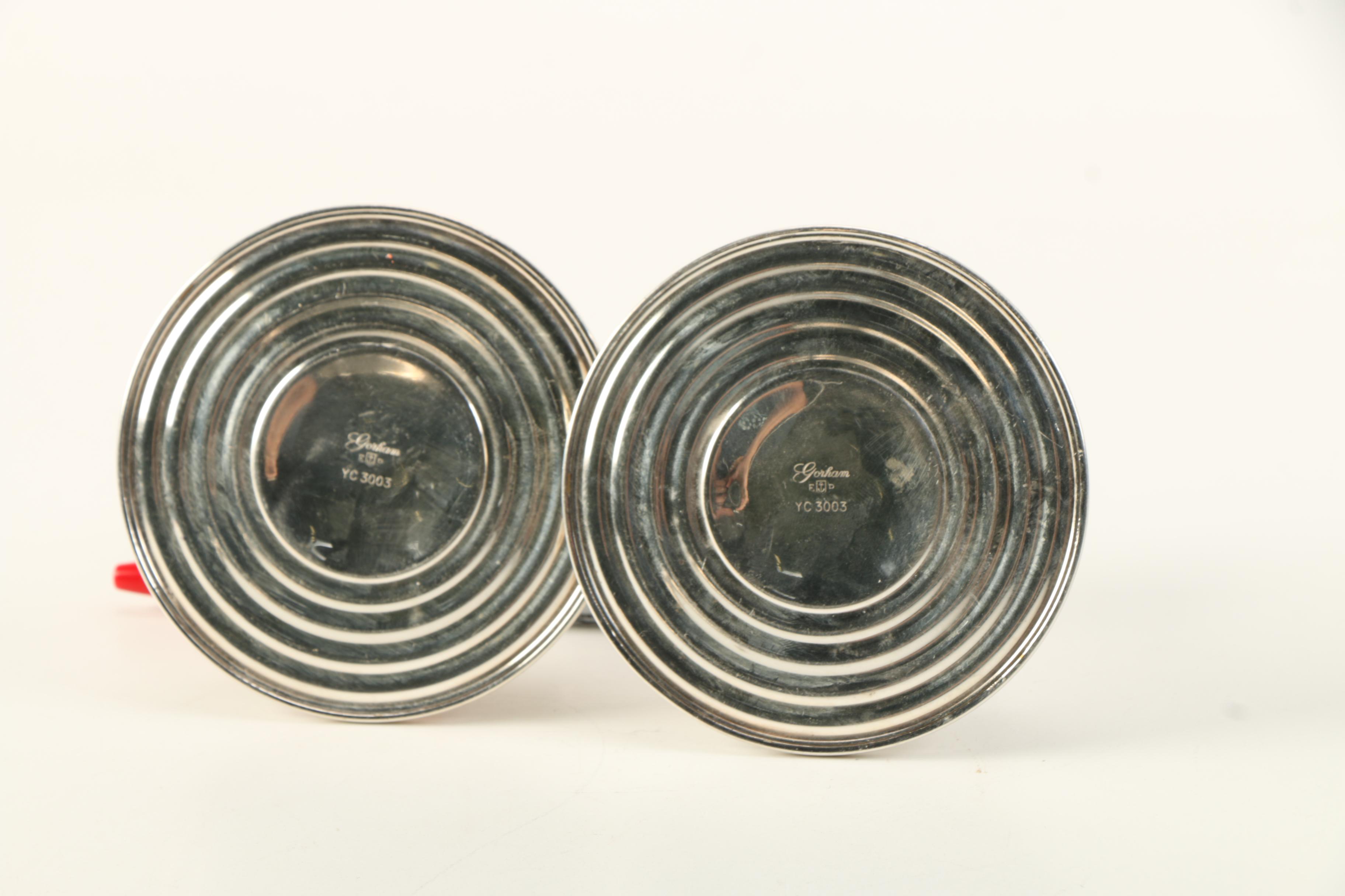 Oneida Plated Silver Serving Tray and Gorham Candlesticks