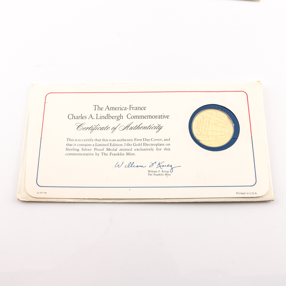 Three Commemorative First Day Covers and Medals