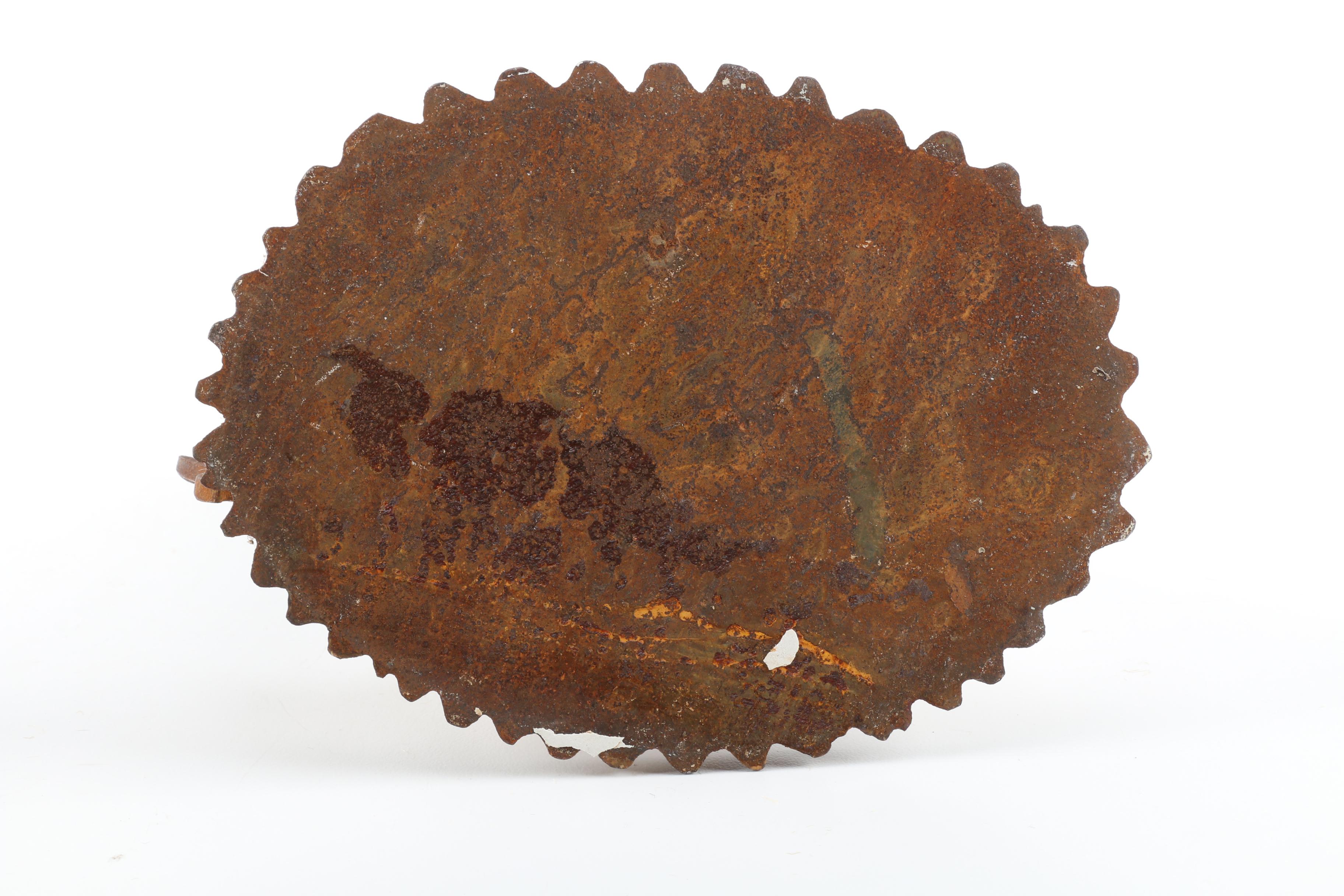 Iron Sculpture of Kokopelli and Dog