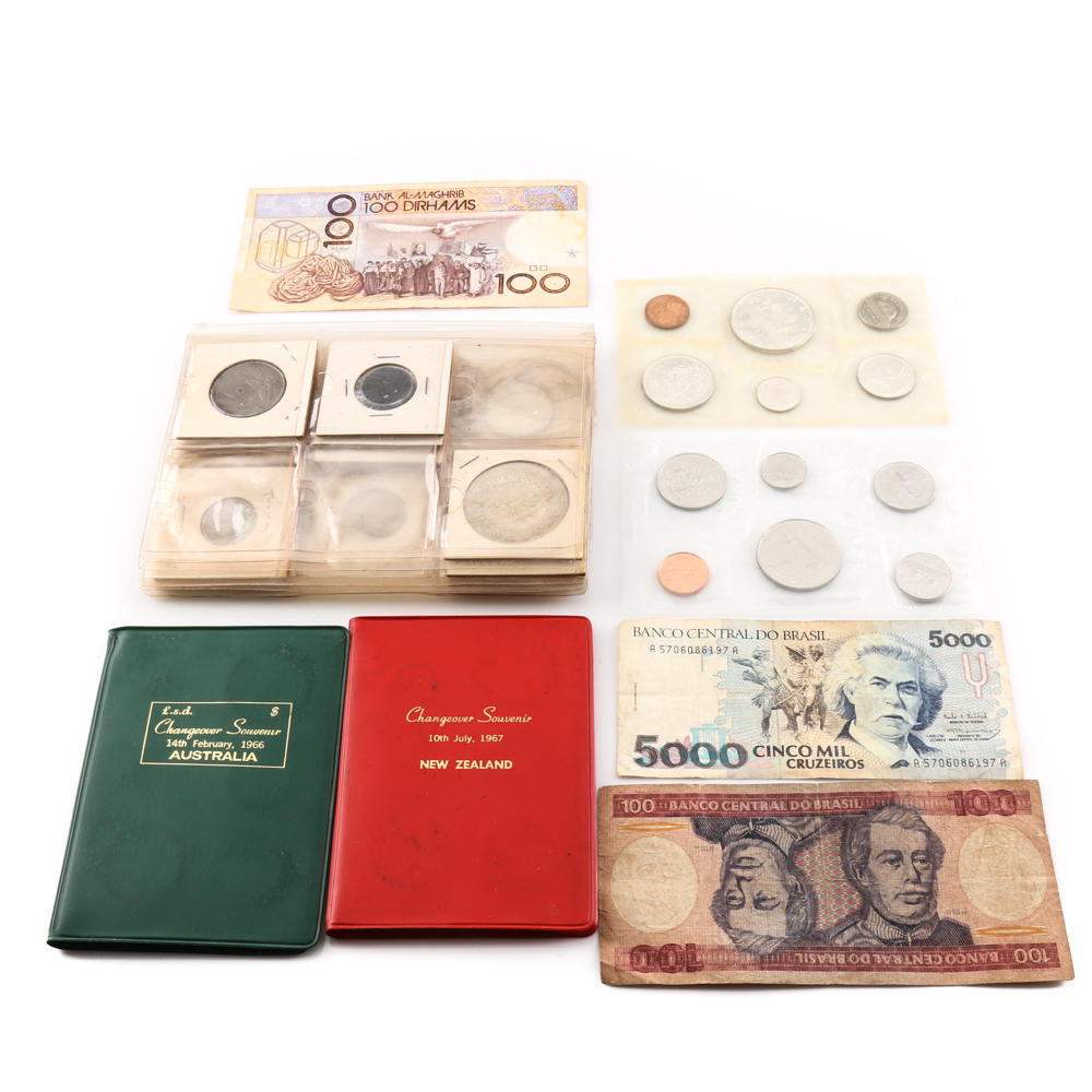 Assortment of Foreign Coins and Currency