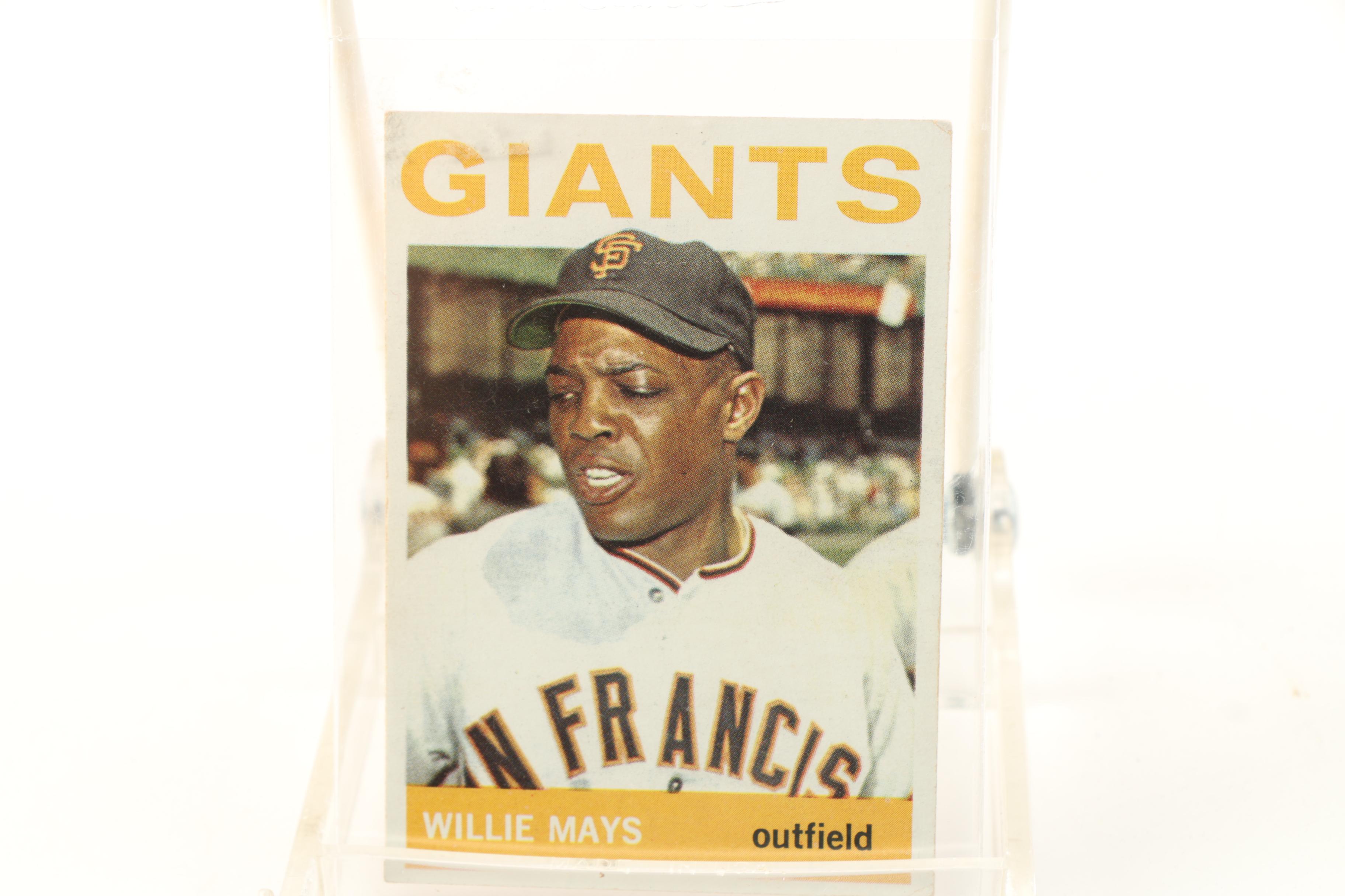 1964 Willie Mays, Mickey Mantle, and Hank Aaron Topps Cards
