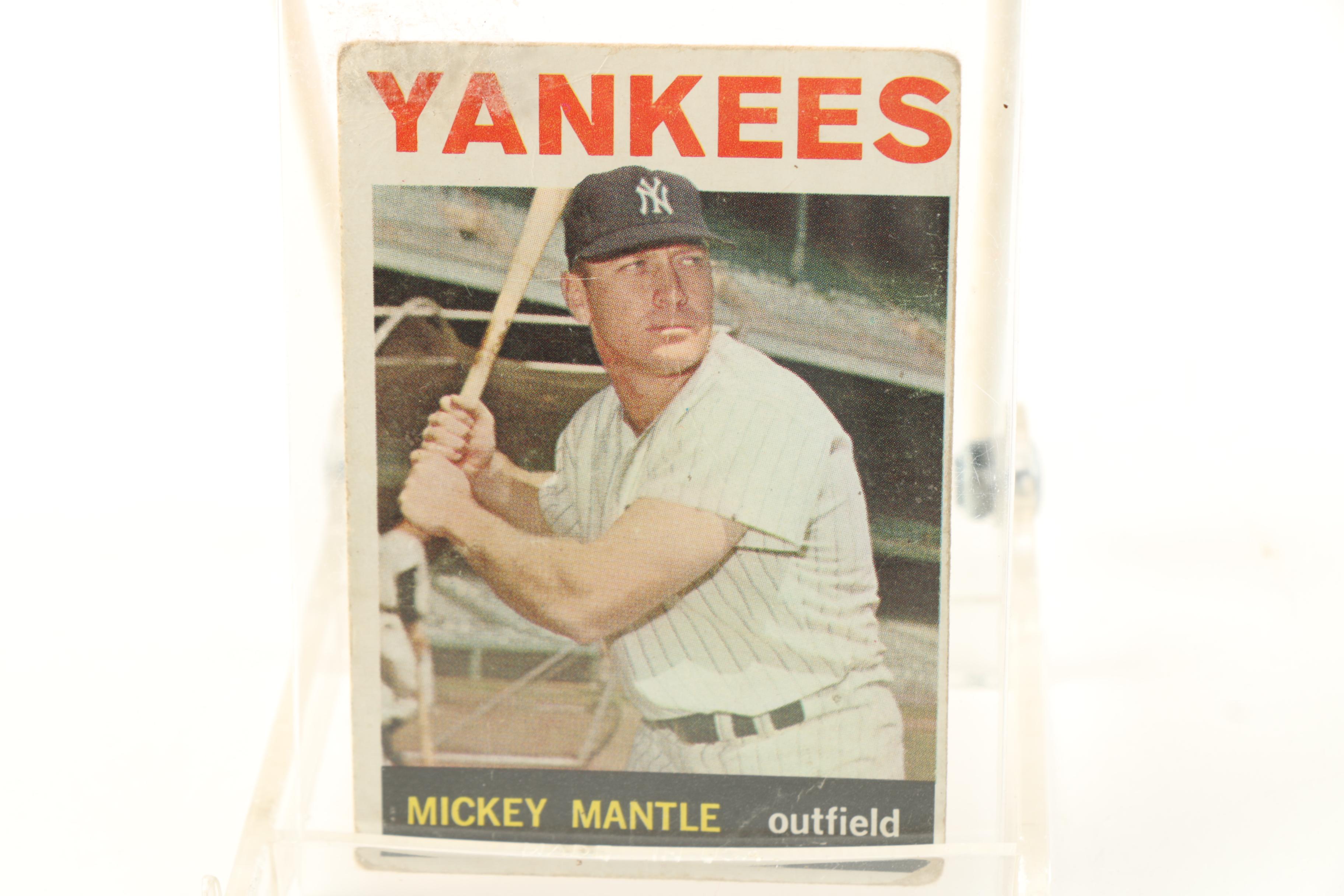 1964 Willie Mays, Mickey Mantle, and Hank Aaron Topps Cards