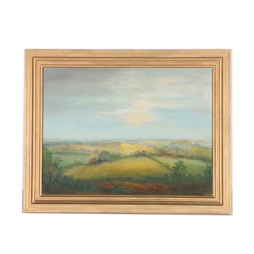 Original Pastoral Oil Landscape Painting on Canvas