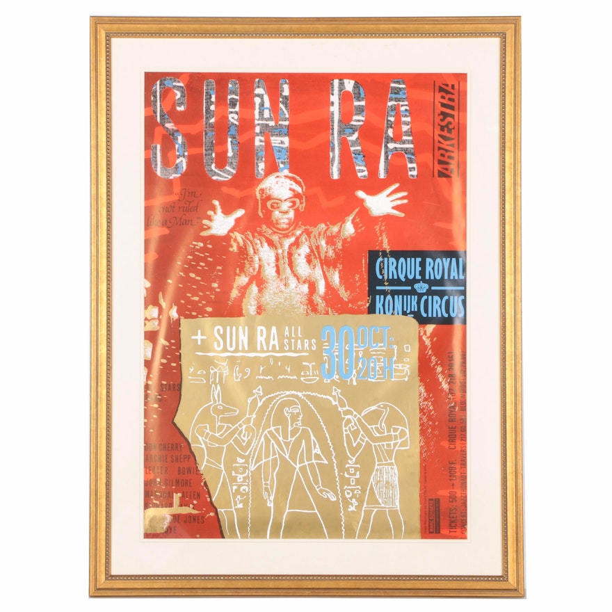 Hand-Embellished Offset Lithograph Poster for Sun Ra