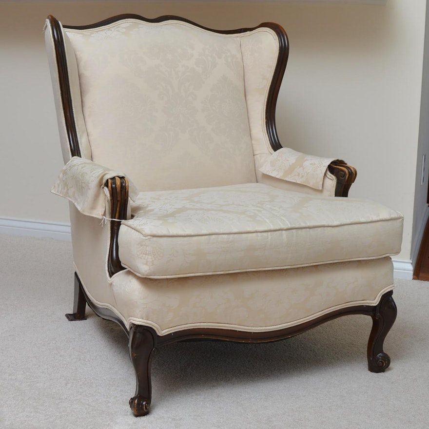 Louis XV Style Upholstered Bergère à Oreilles