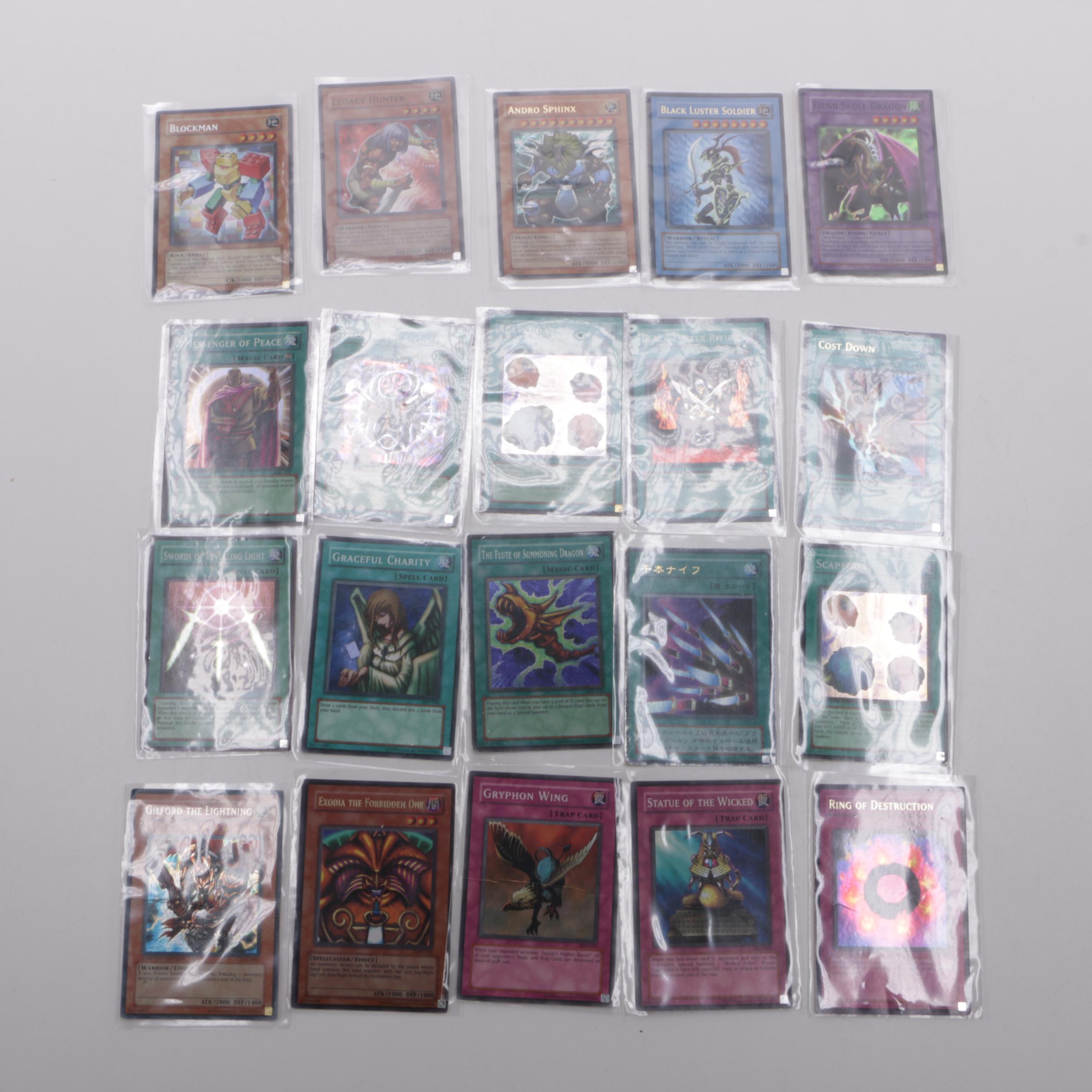 "Yu-Gi-Oh" Trading Card Game Cards Including "Exodia the Forbidden One"