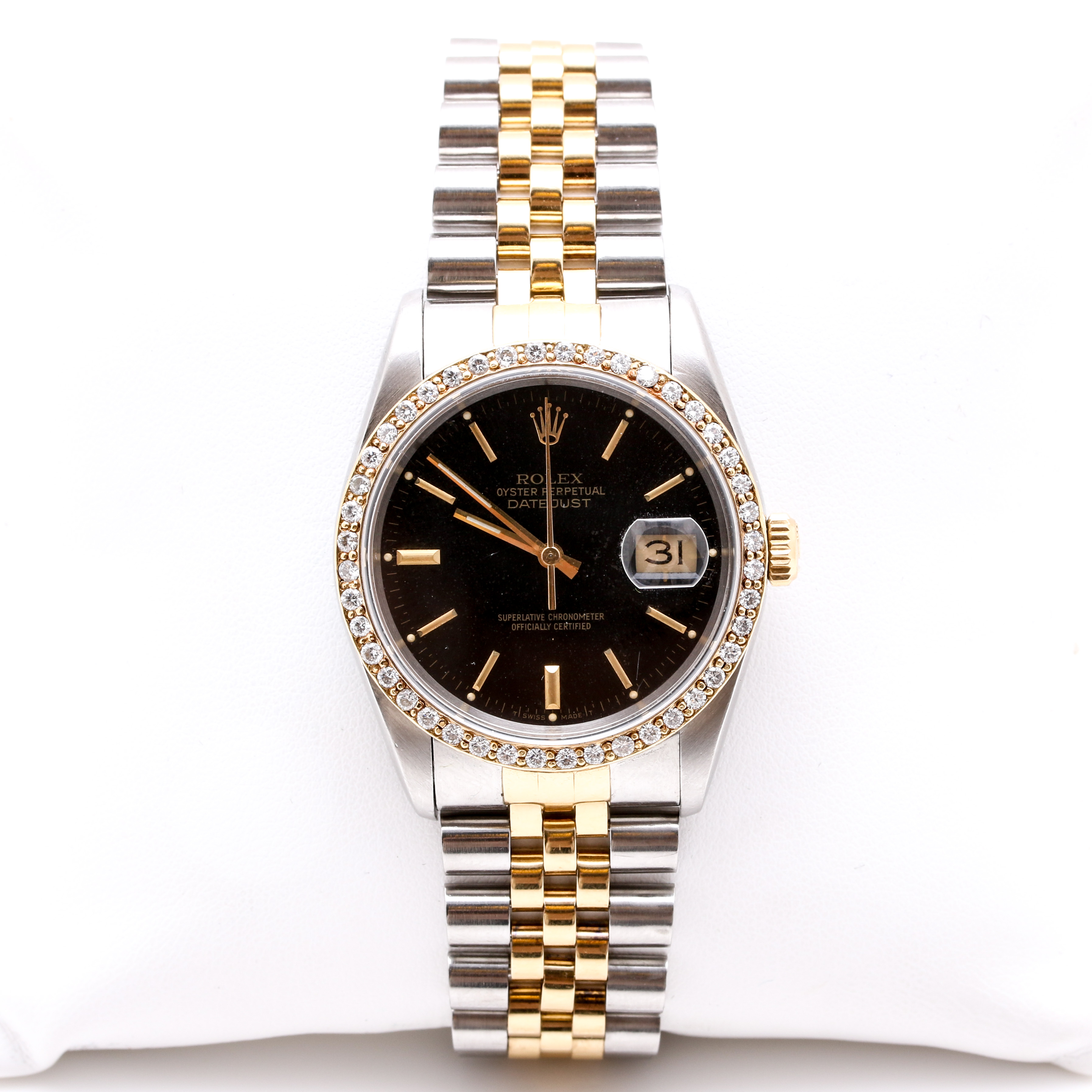 Rolex 18K Yellow Gold and Stainless Steel 1.00 CTW Diamond Watch