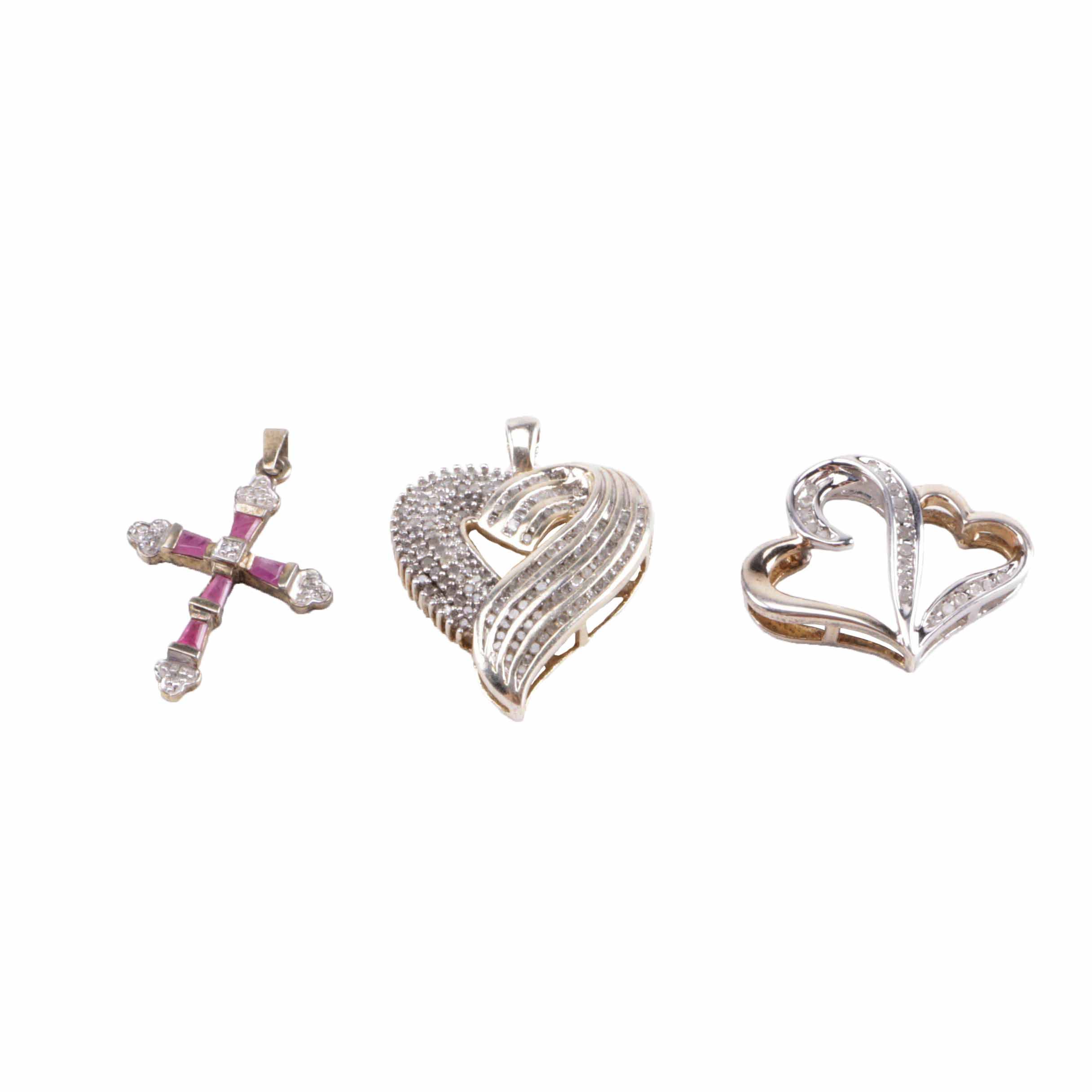 Sterling and Diamond Pendants