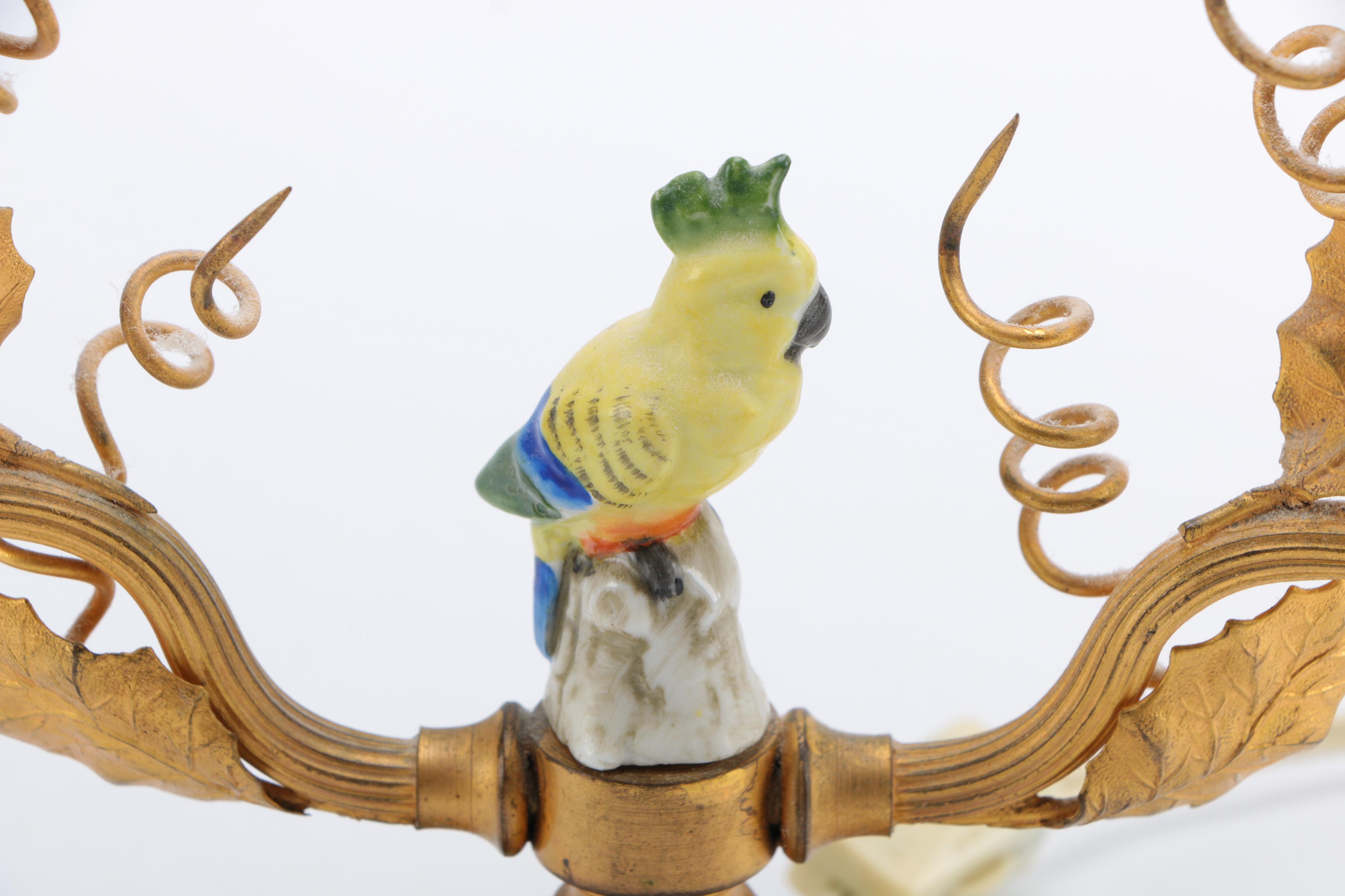 Vintage Bird Candelabra Table Lamps