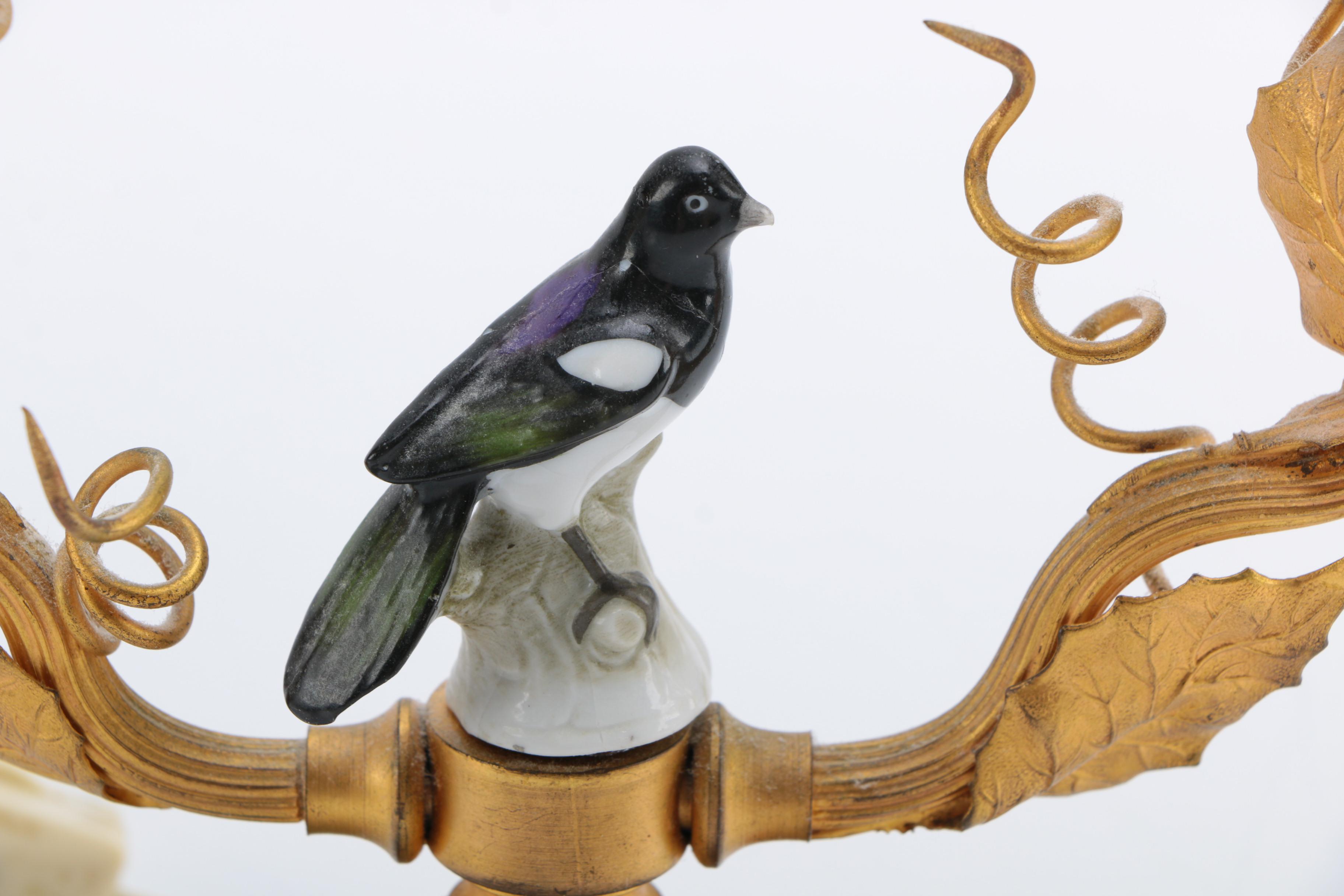 Vintage Bird Candelabra Table Lamps