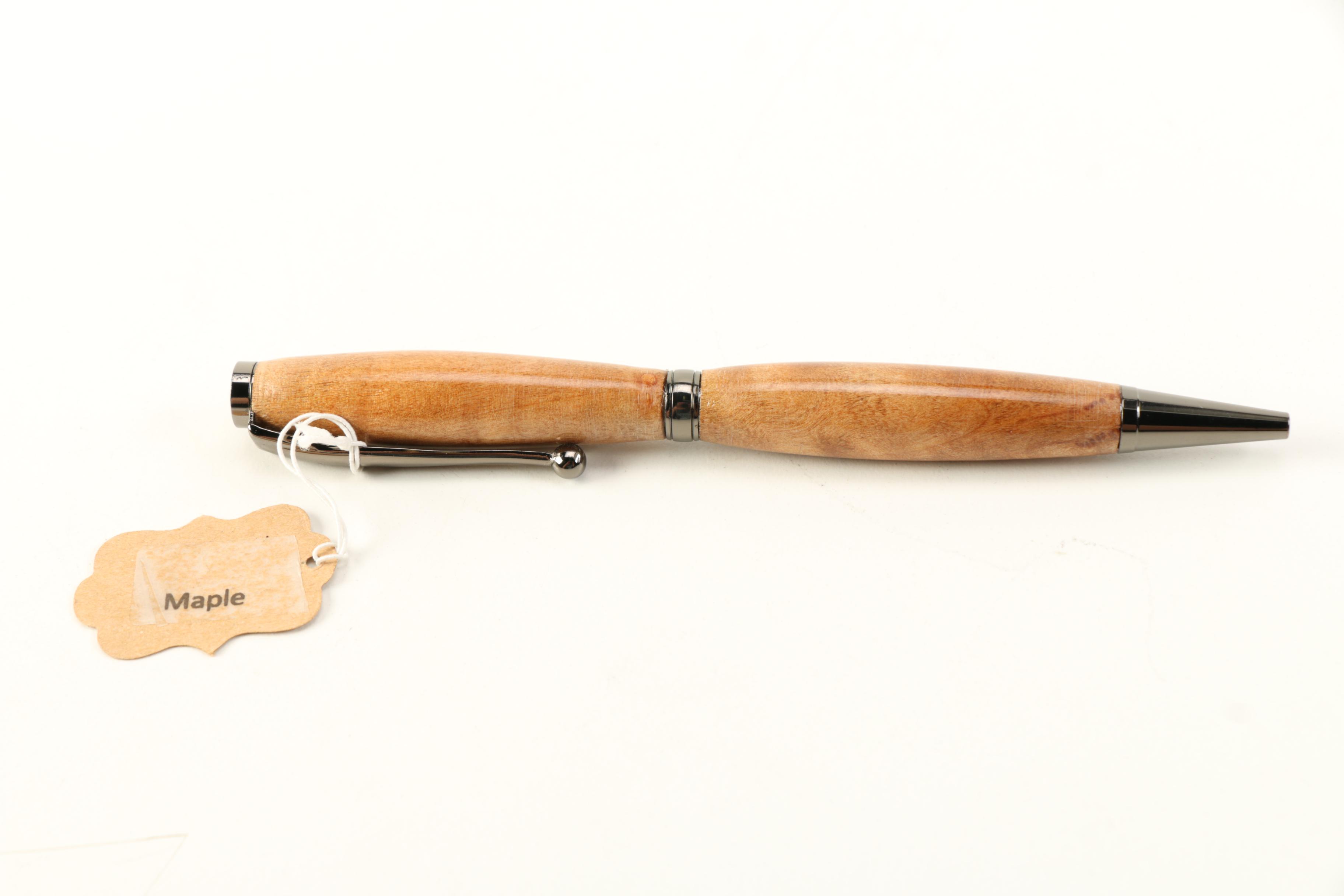 Wood Accented Pens and Gold Tone Mechanical Pencils