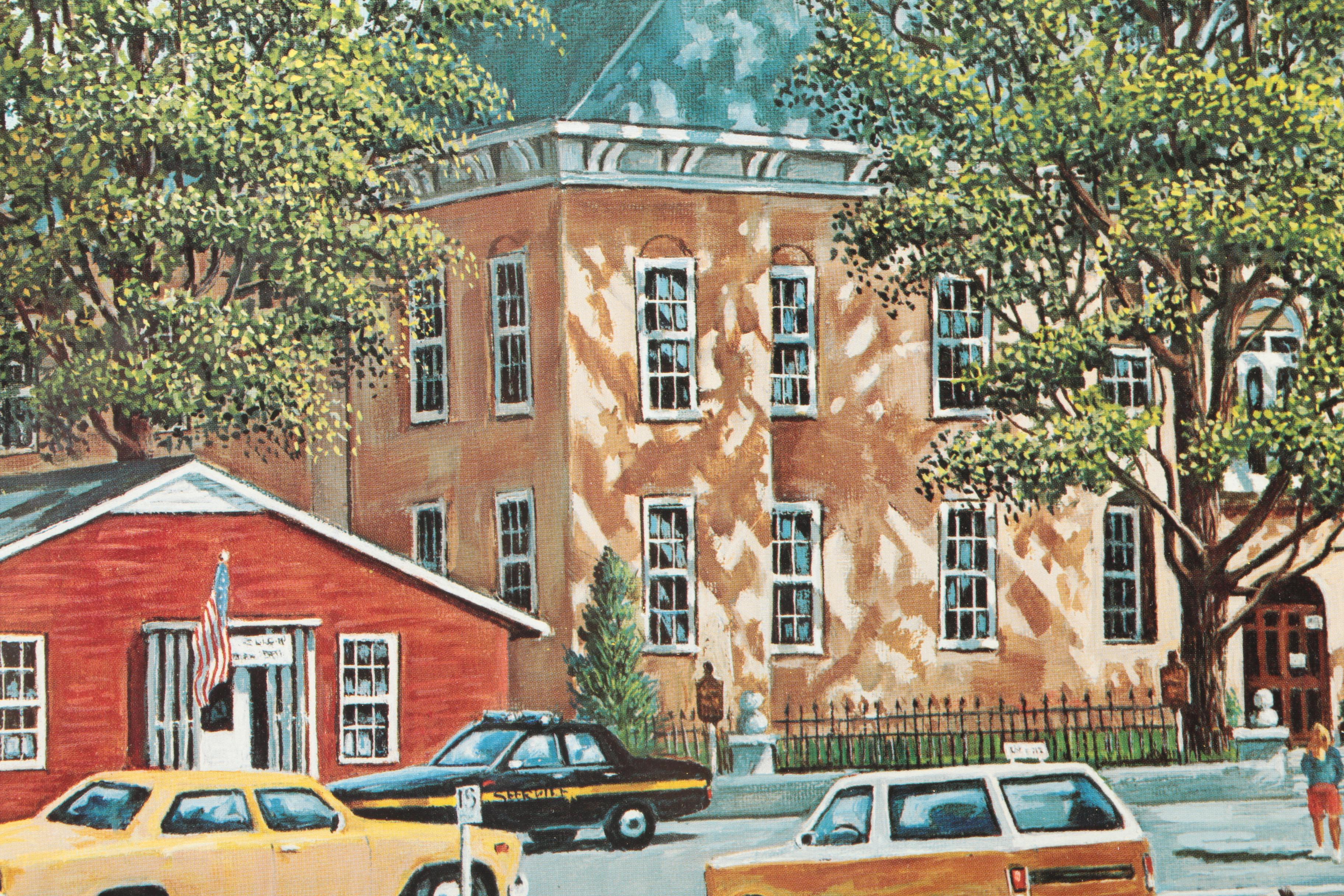 Signed Limited Edition Offset Lithograph After Glenn Robertson's "Logan County Courthouse"