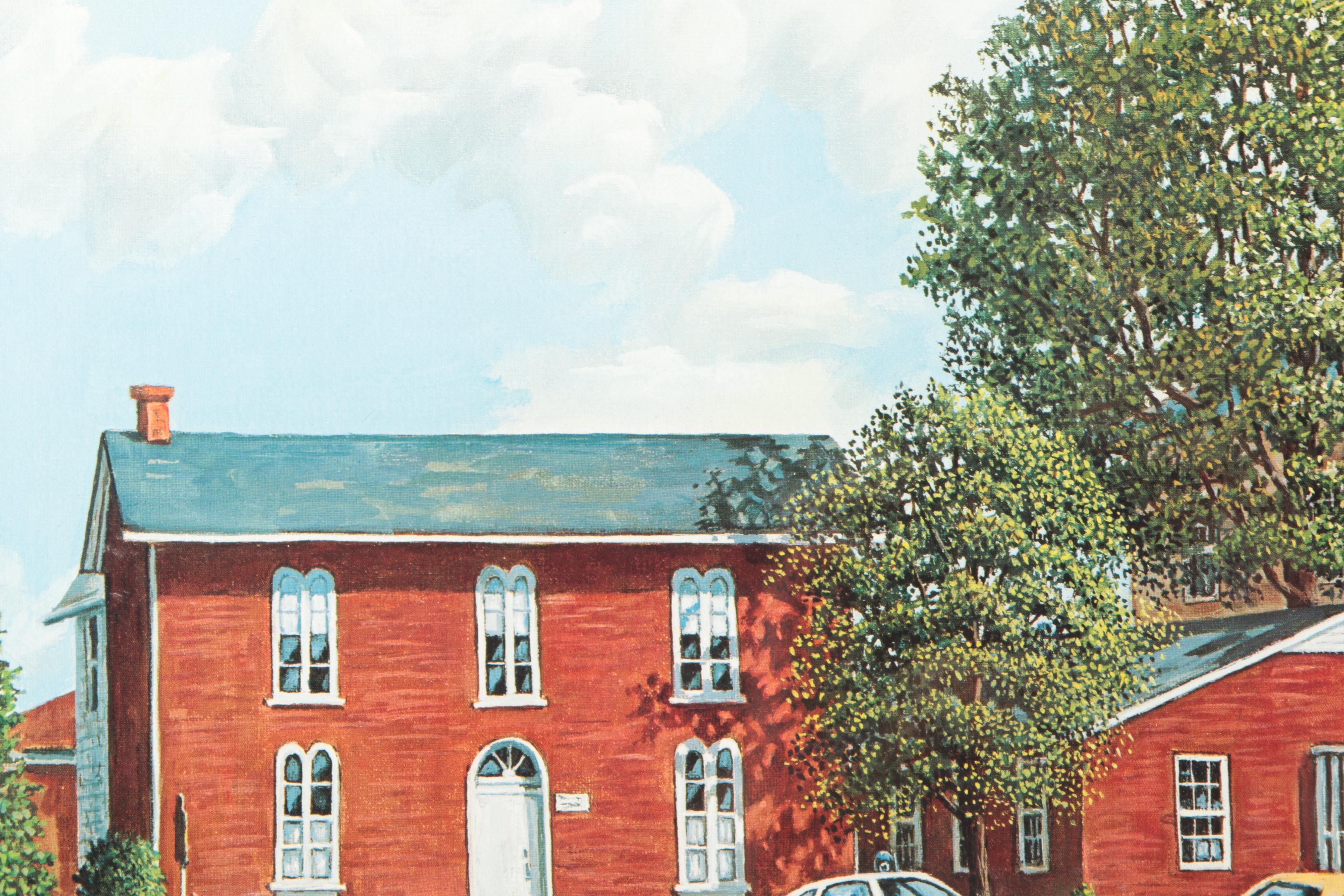 Signed Limited Edition Offset Lithograph After Glenn Robertson's "Logan County Courthouse"