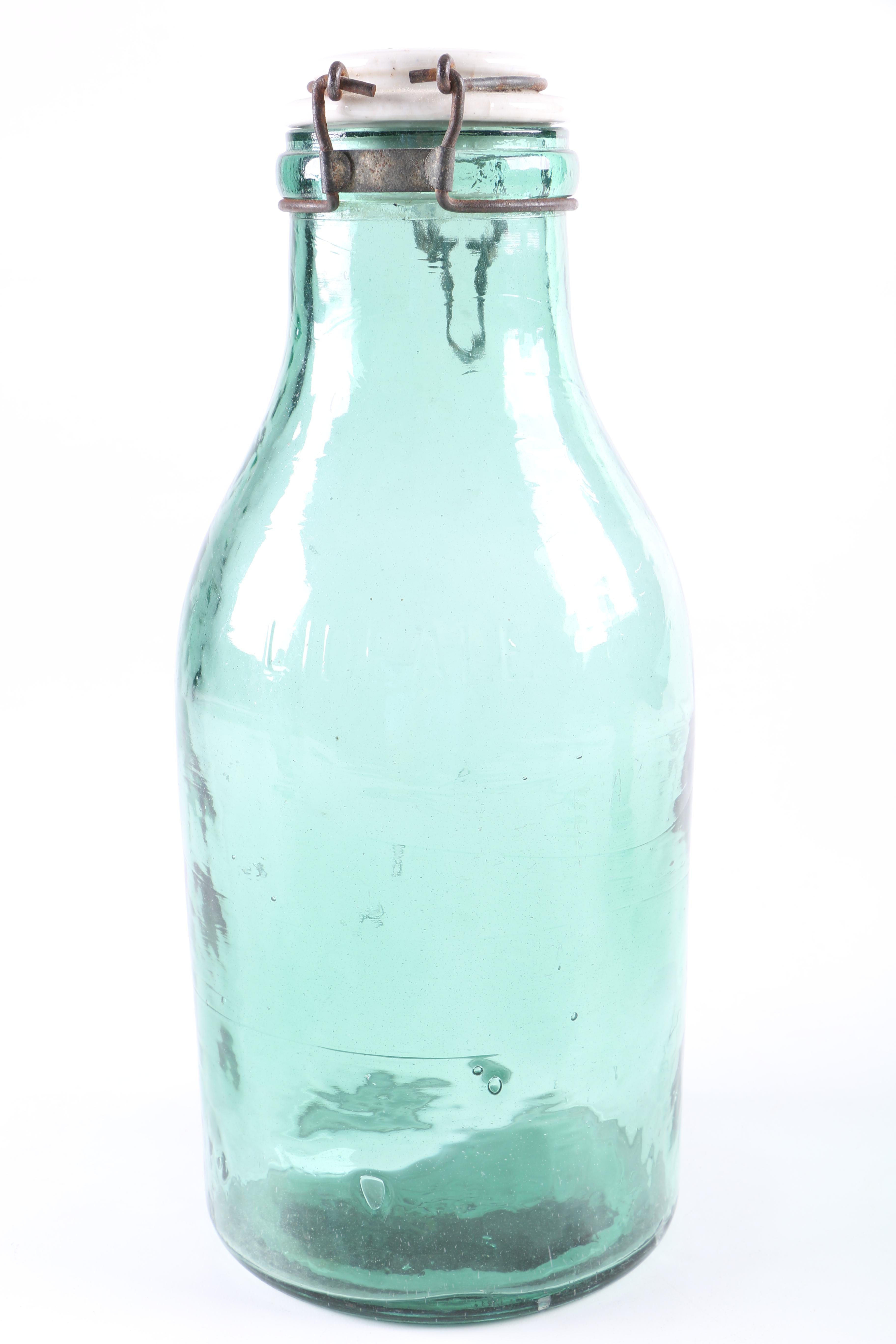 L'idéale French Green Glass Bottles