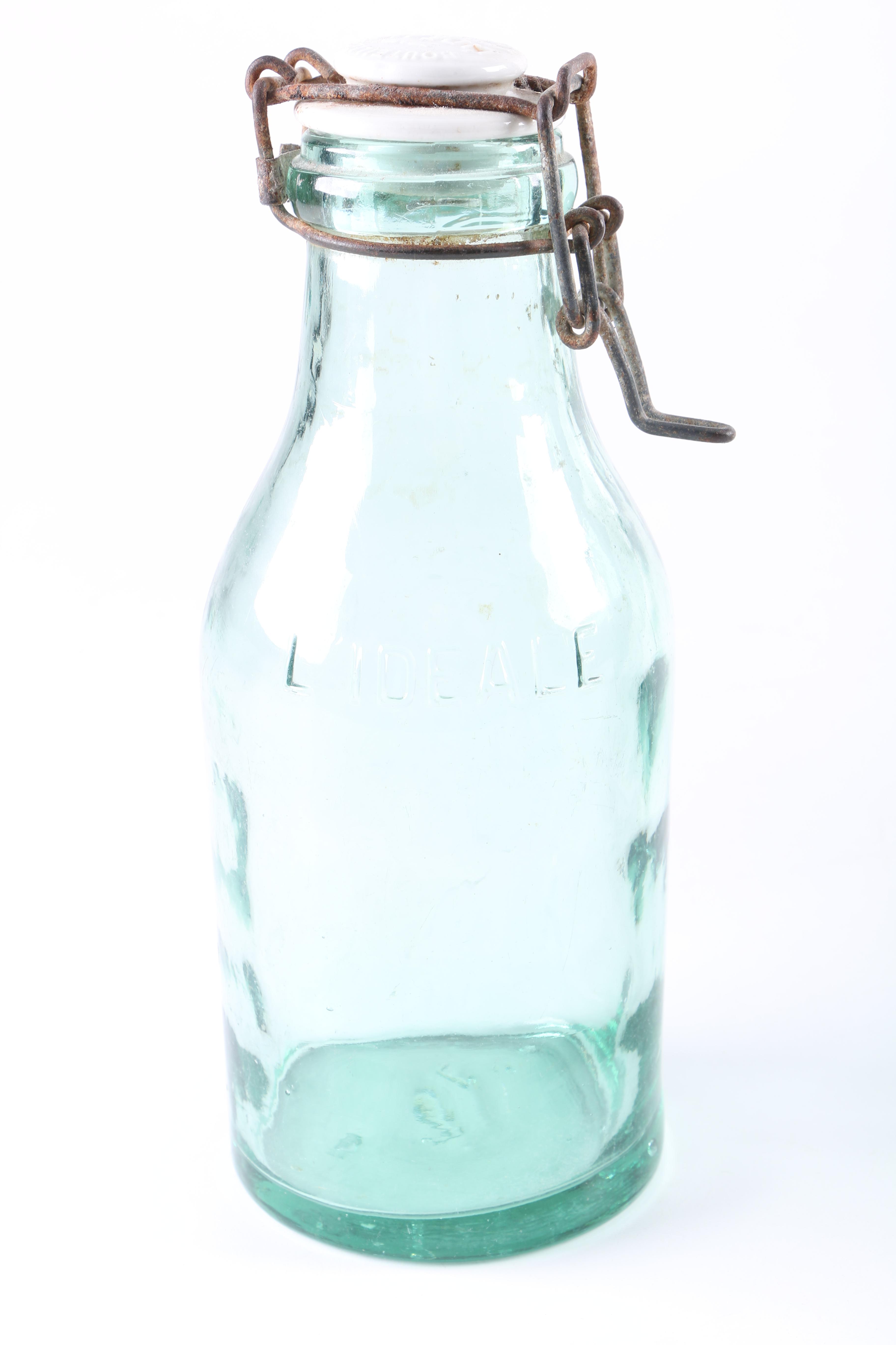 L'idéale French Green Glass Bottles