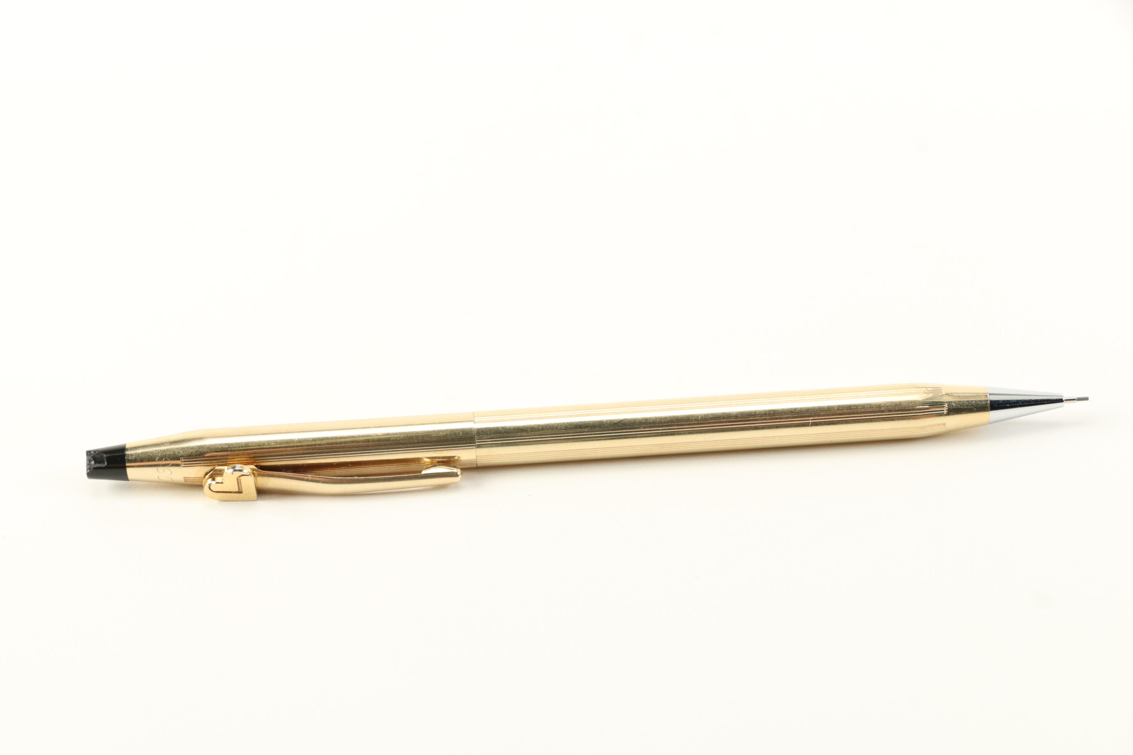 Wood Accented Pens and Gold Tone Mechanical Pencils