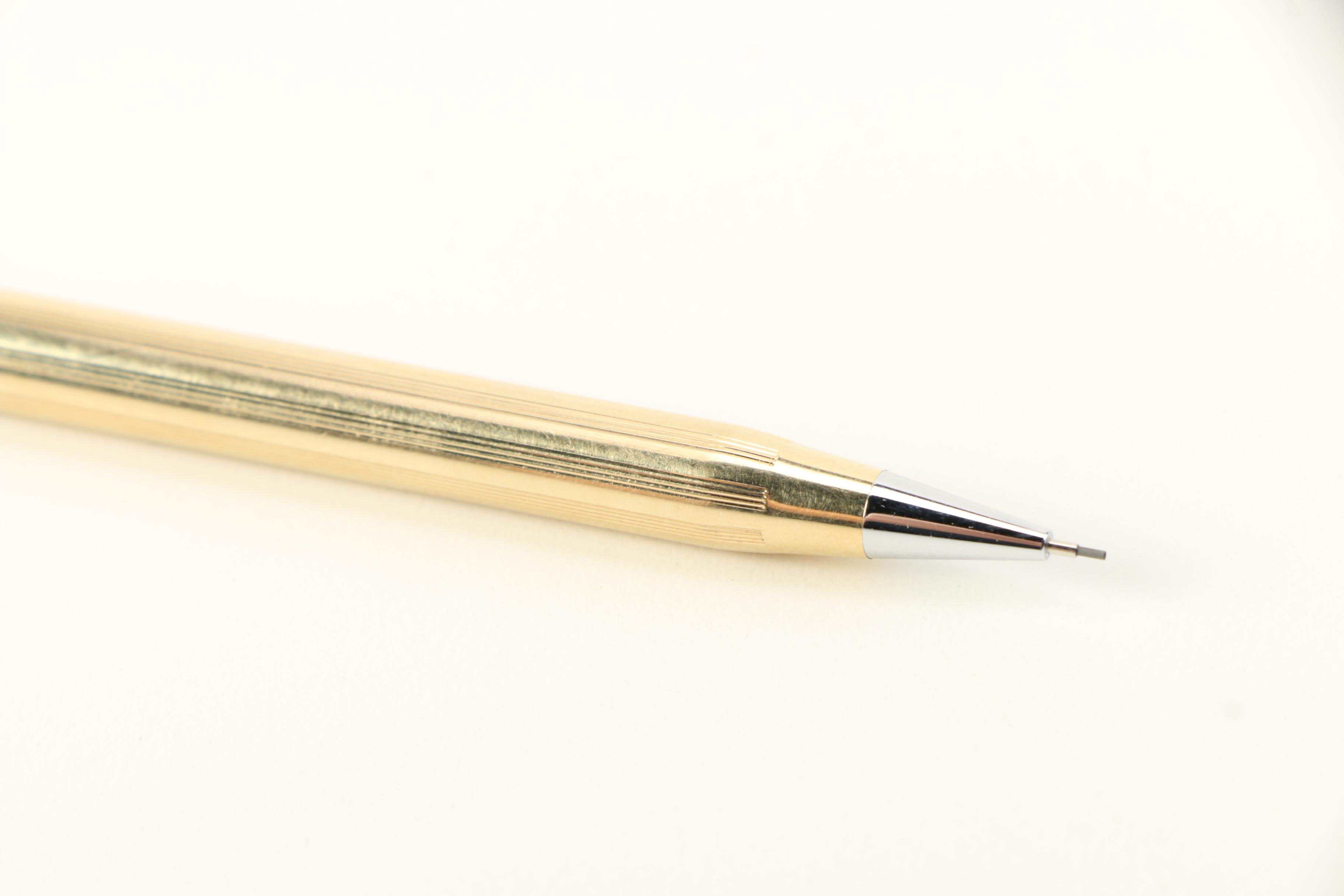 Wood Accented Pens and Gold Tone Mechanical Pencils