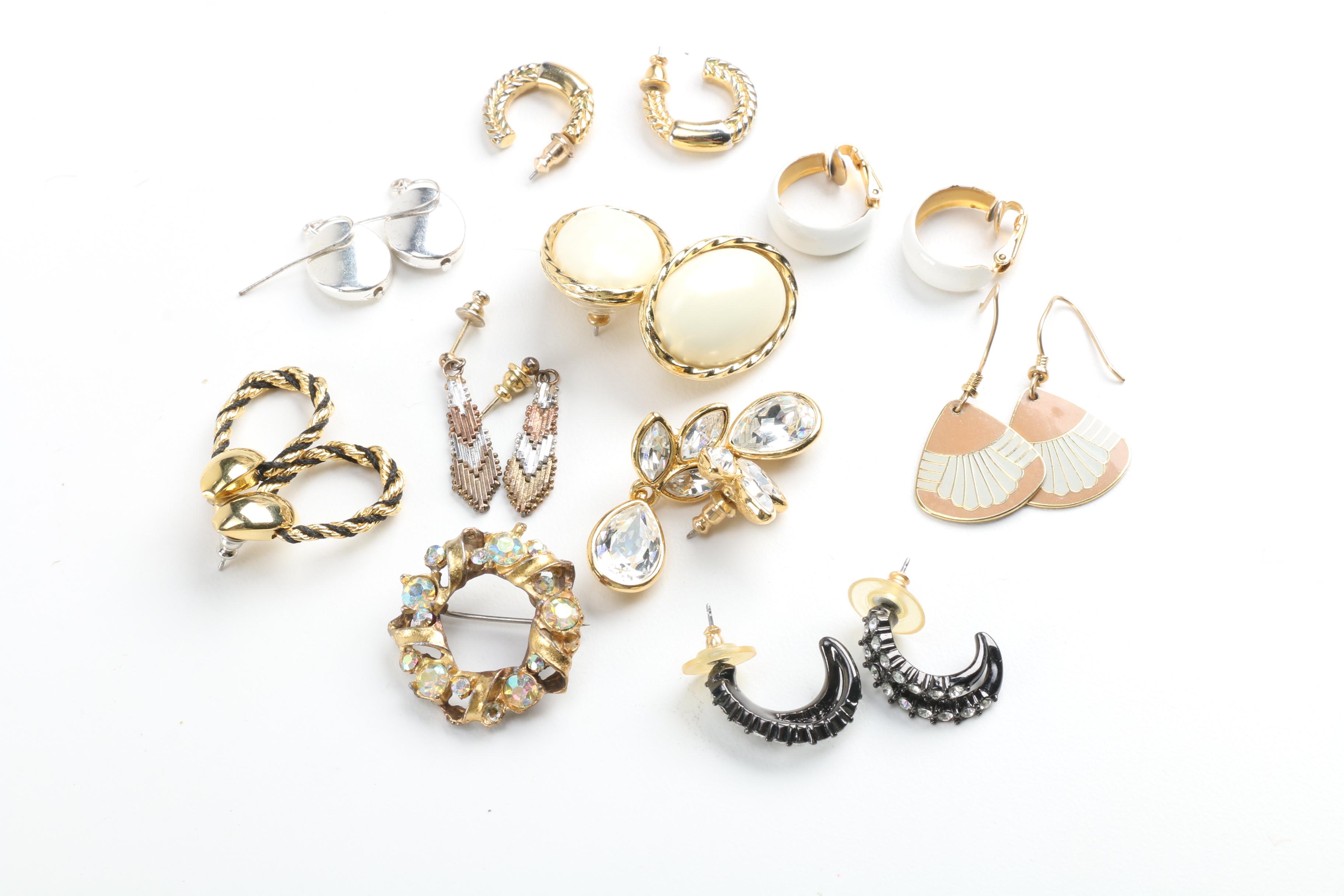 Assorted Costume Jewelry Including Crown Trifari