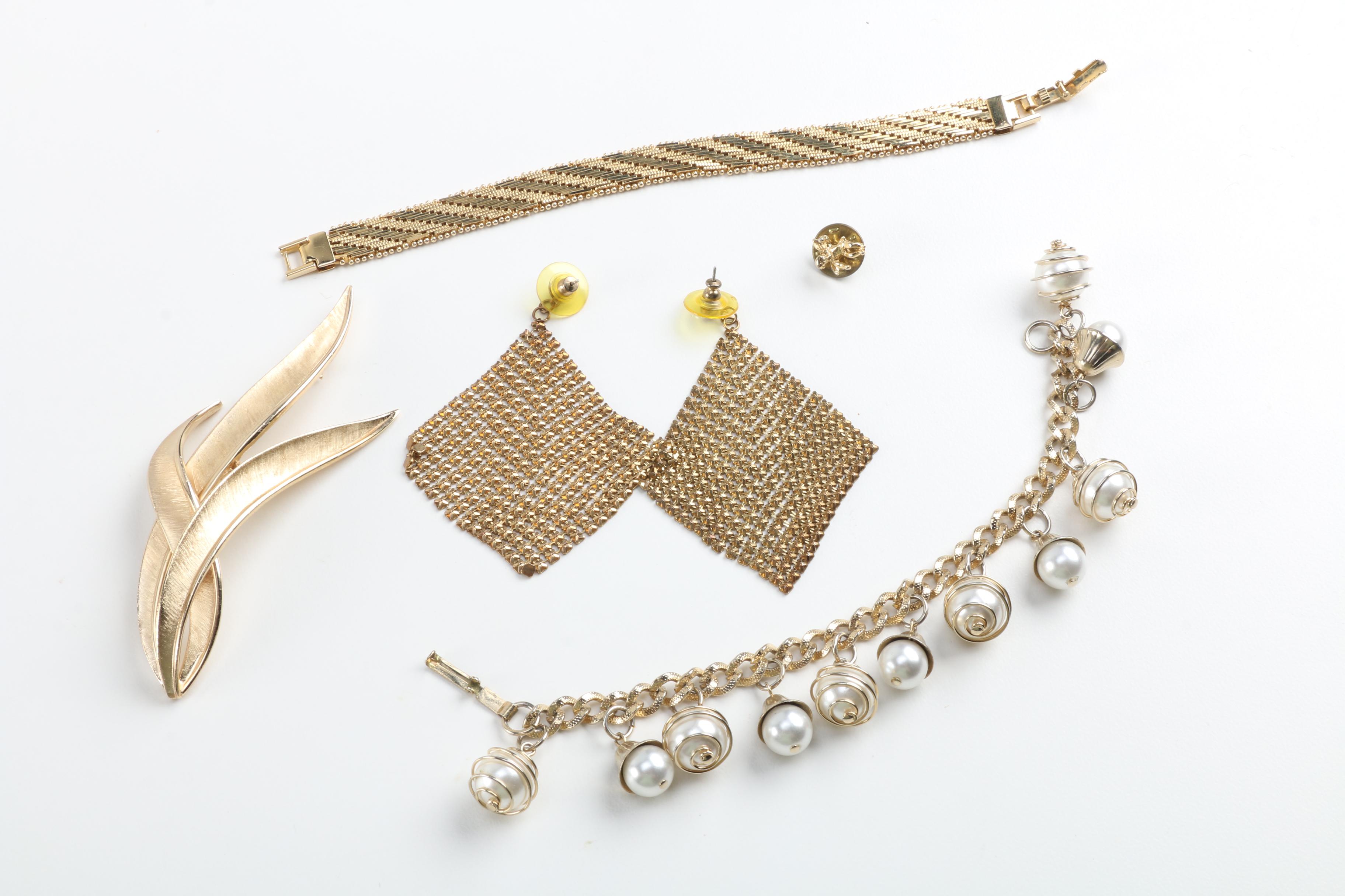 Assorted Costume Jewelry Including Crown Trifari