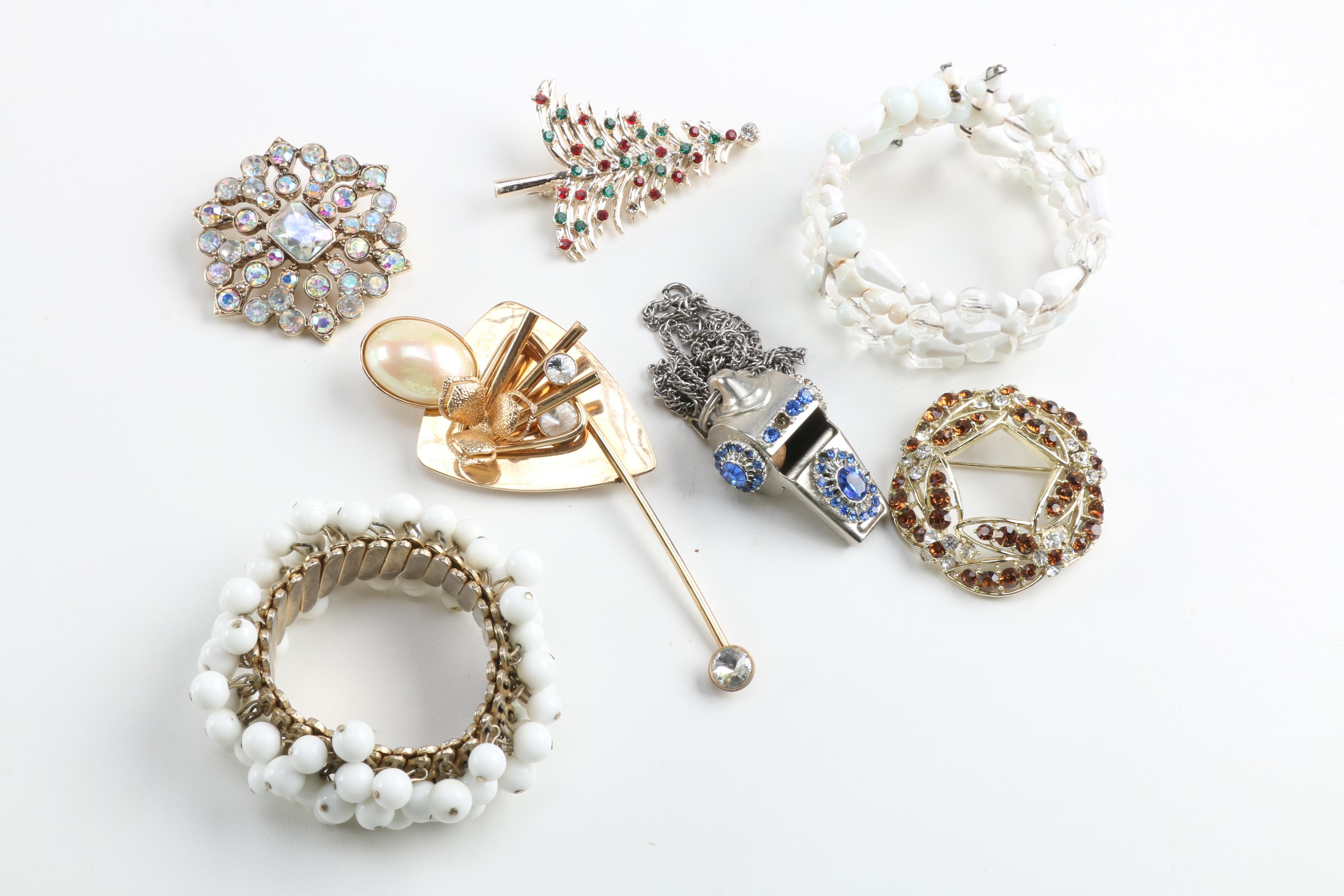 Assorted Costume Jewelry Including Crown Trifari