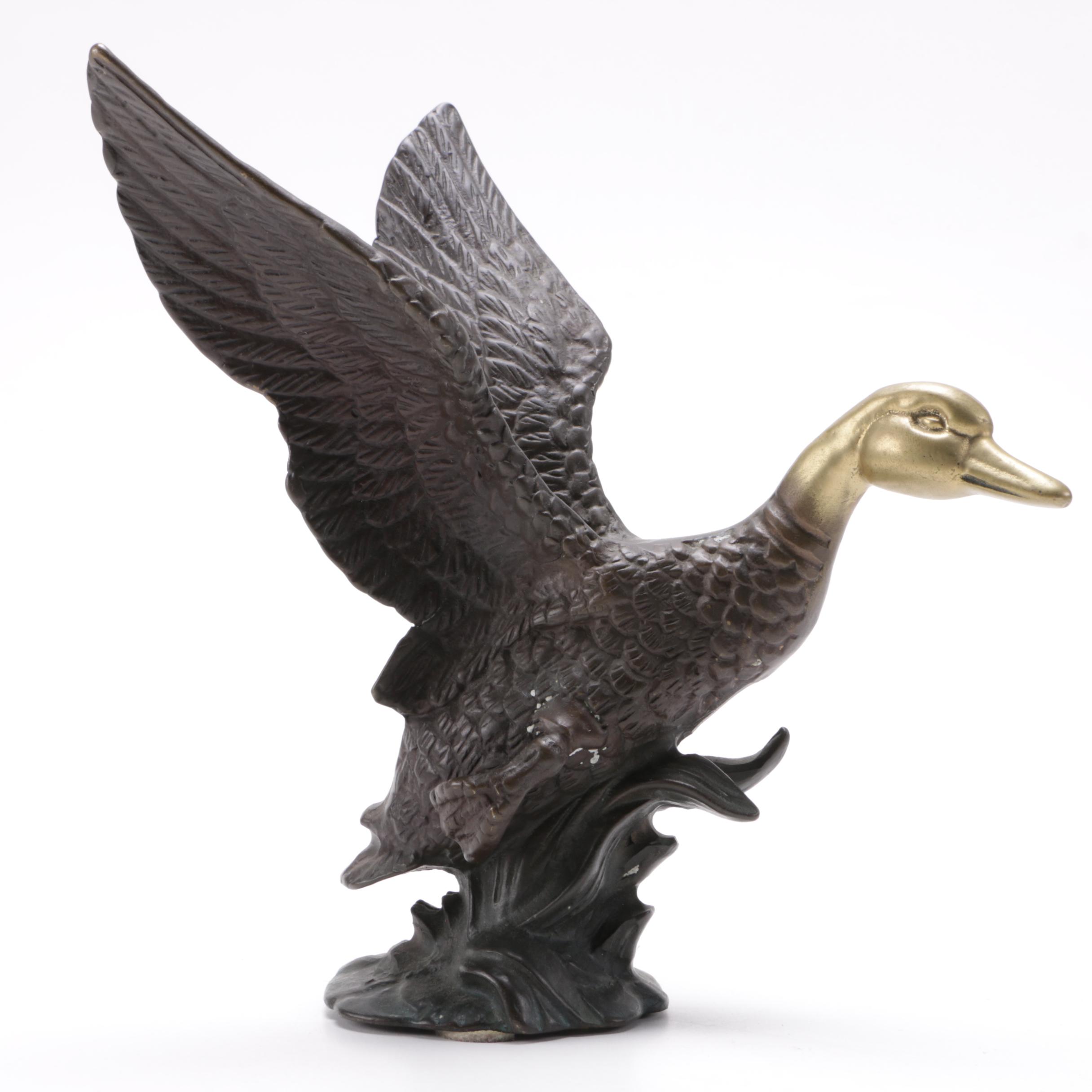 Andrea by Sadek Brass Coated Mallard Sculpture