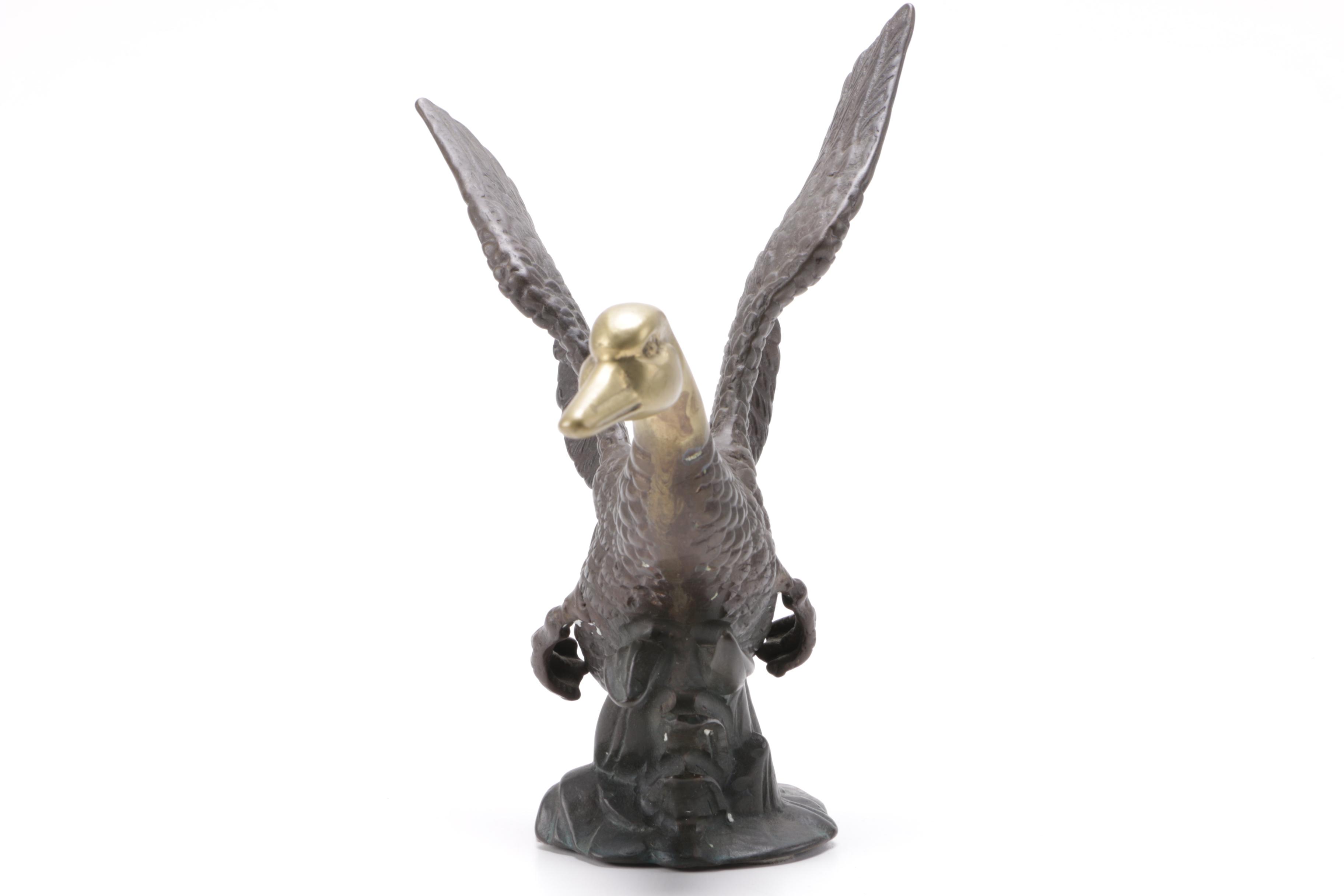 Andrea by Sadek Brass Coated Mallard Sculpture