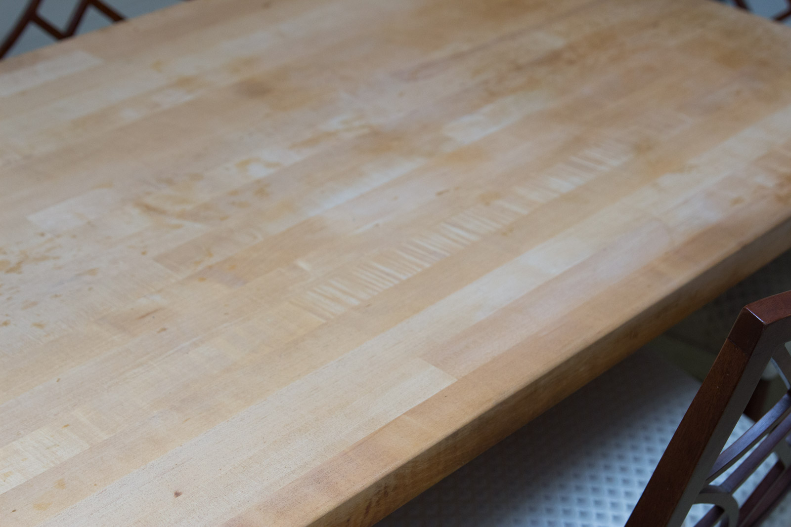 Butcher Block Trestle Base Dining Table and Chairs