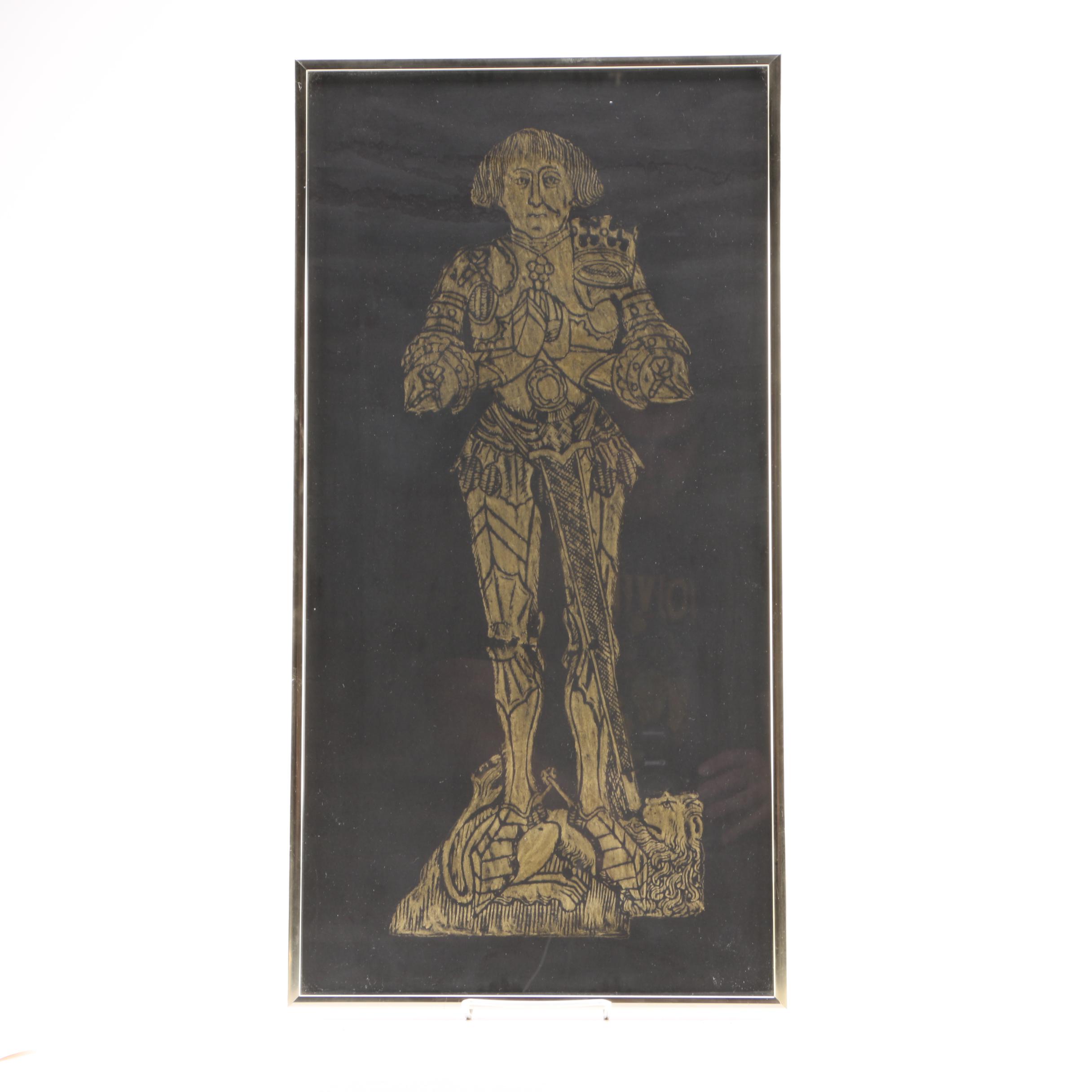 Relief Rubbing on Paper "A Yeoman of the Crown"