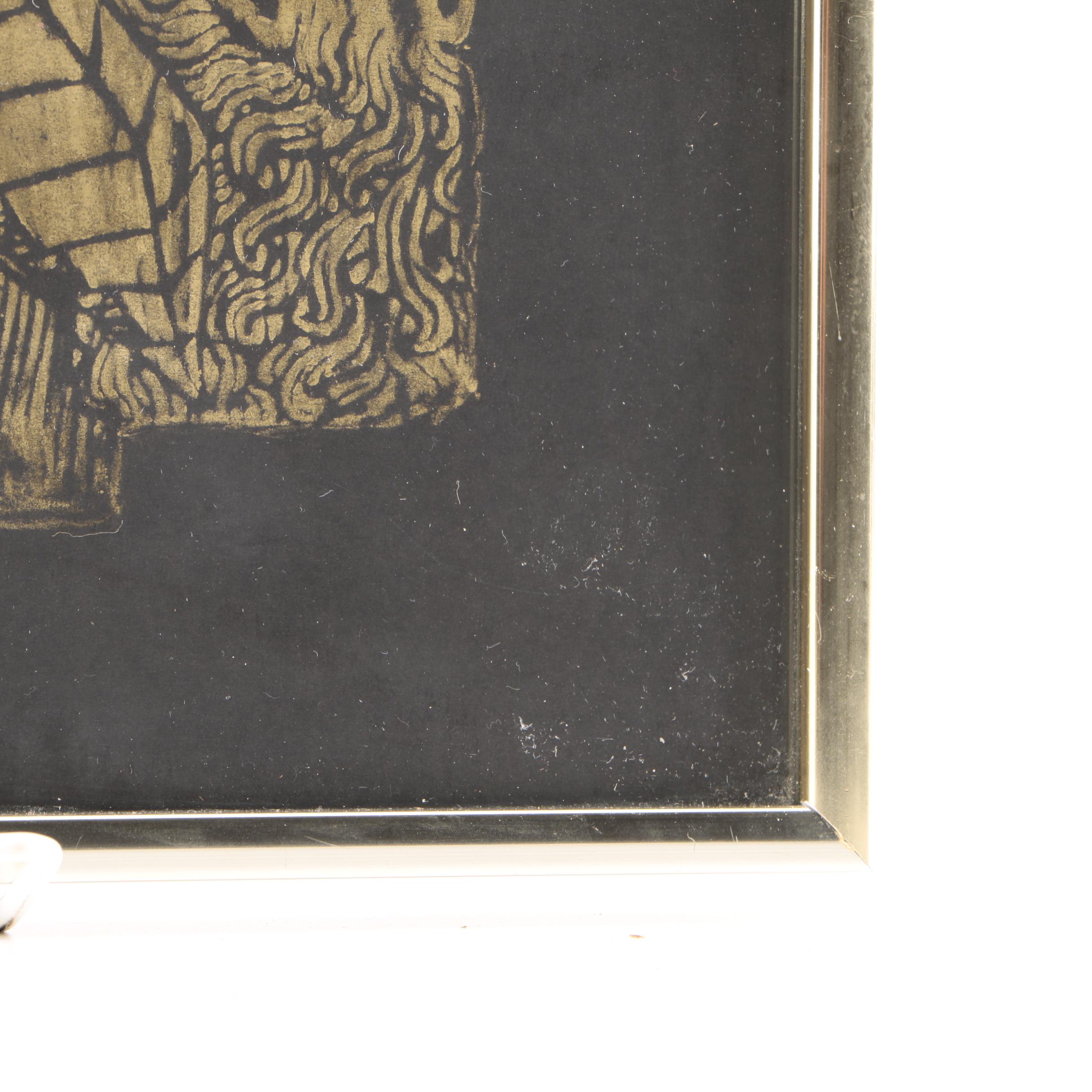 Relief Rubbing on Paper "A Yeoman of the Crown"