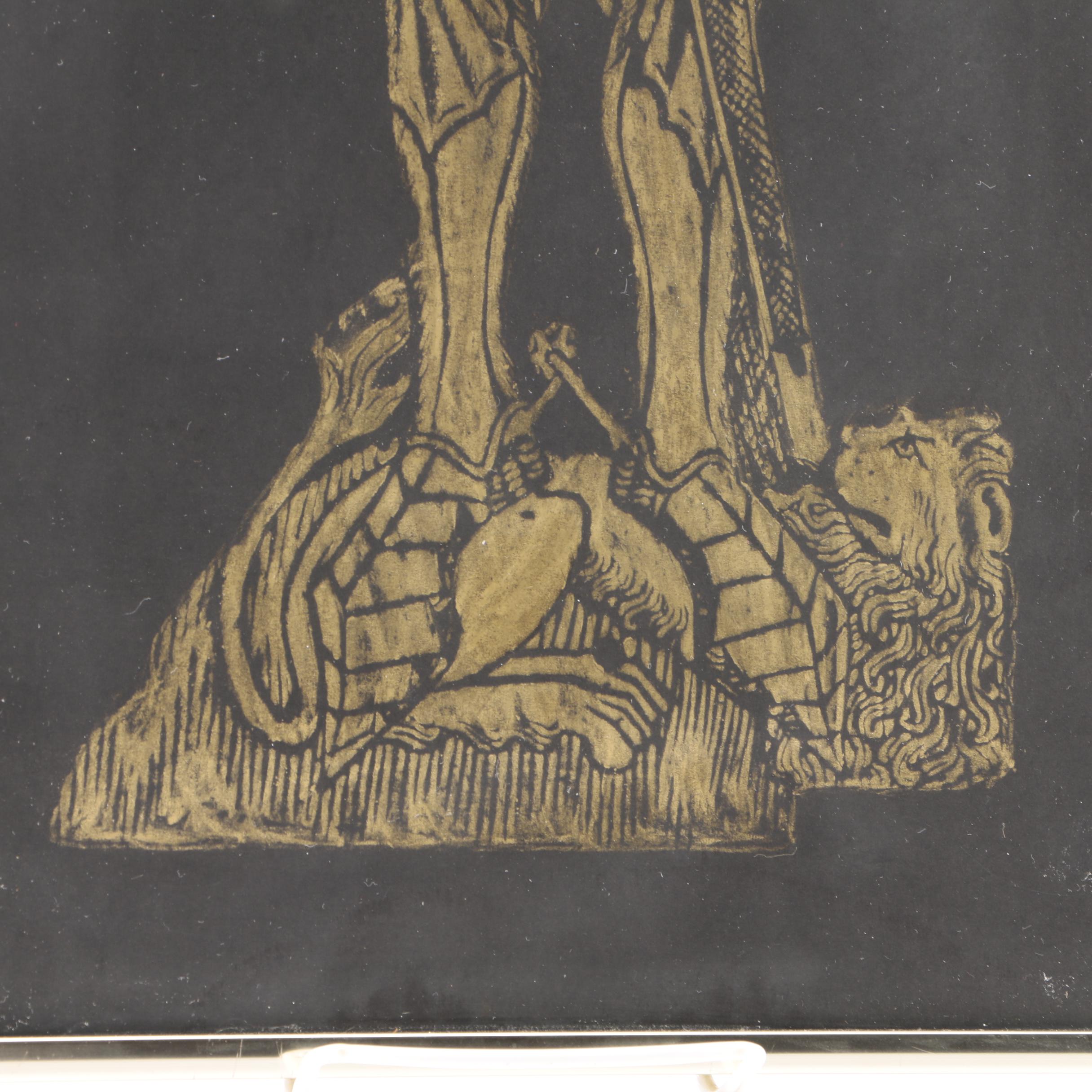 Relief Rubbing on Paper "A Yeoman of the Crown"