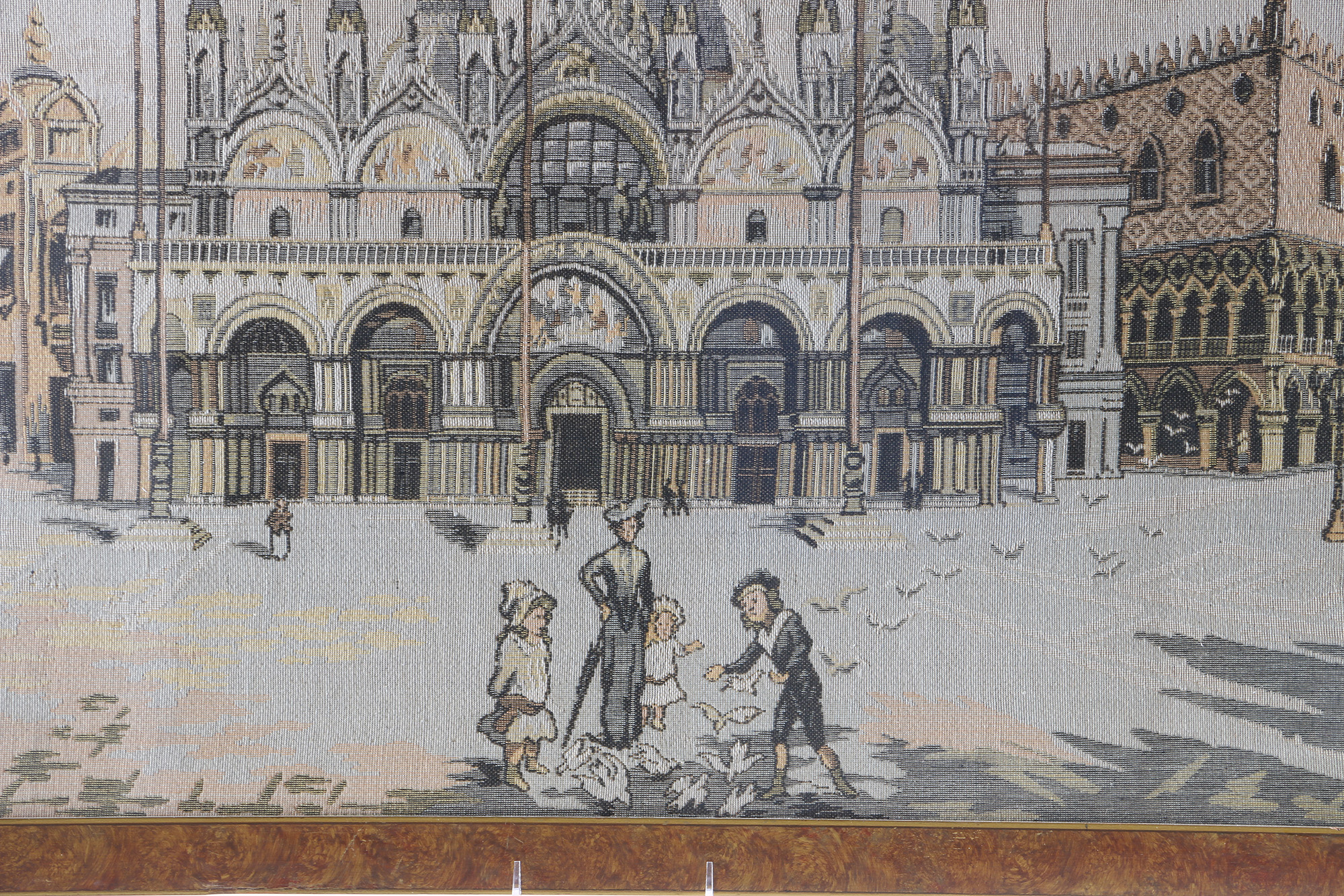 Vintage Tapestry of a Street Scene With Elaborate Architecture