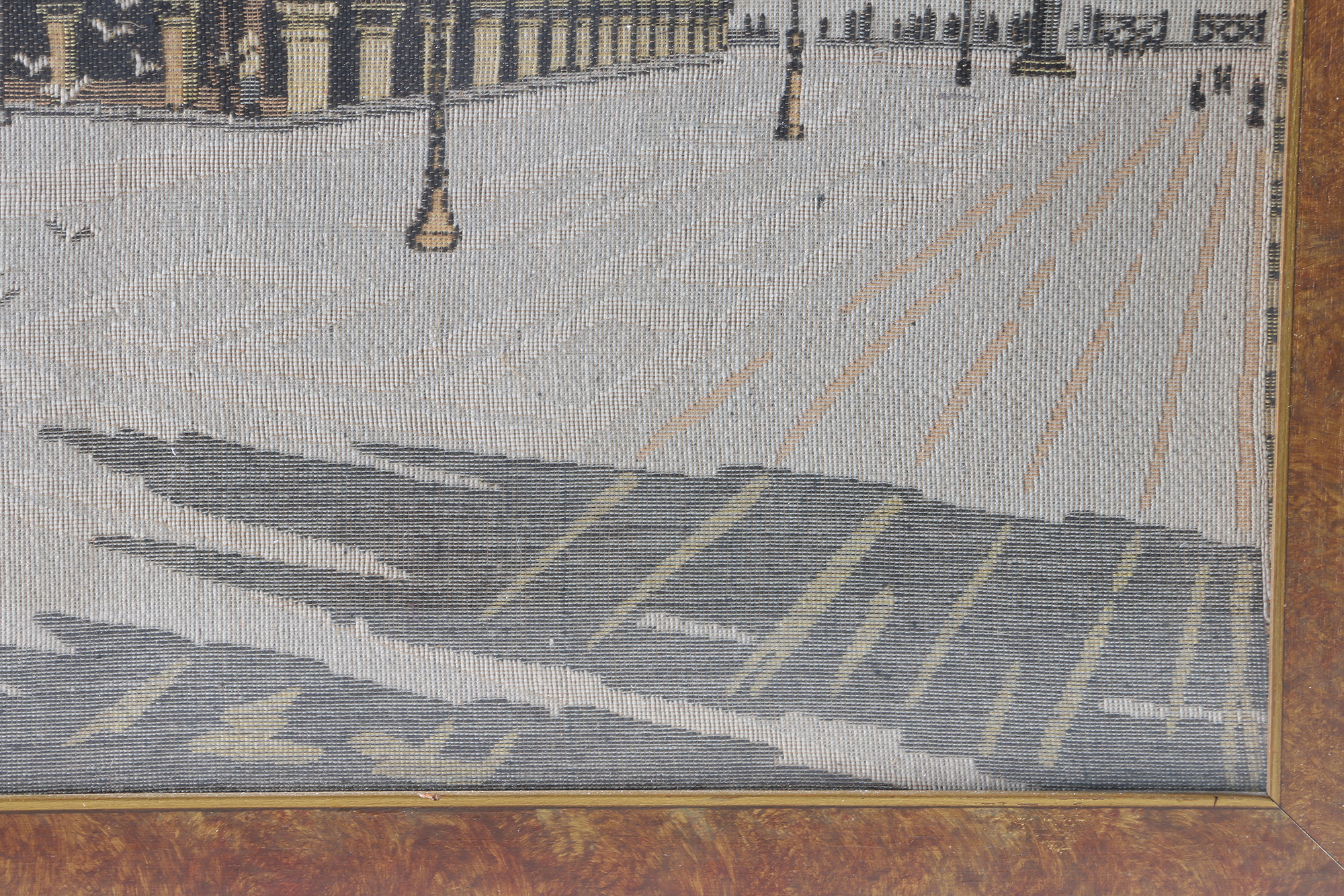 Vintage Tapestry of a Street Scene With Elaborate Architecture