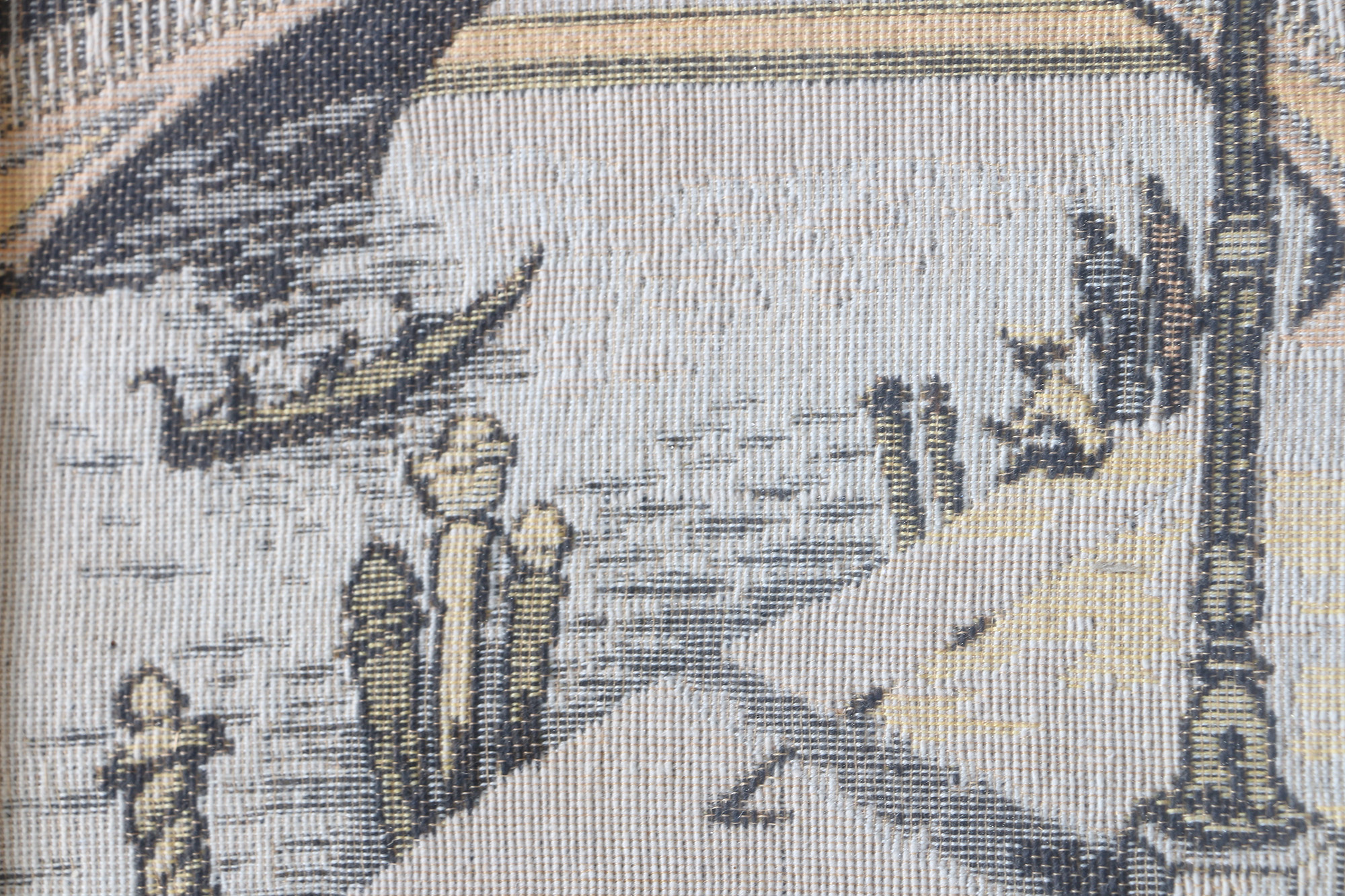 Vintage Tapestry of a Street Scene With Elaborate Architecture