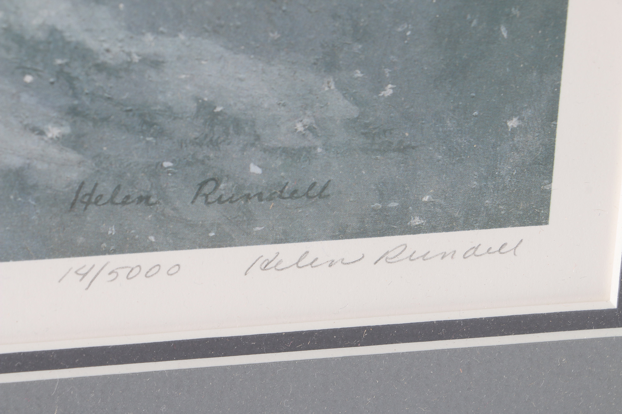 Helen Rundell Limited Edition Offset Lithograph on Paper "On the Edge Eastern Timberwolf" Signed by Gerald Ford