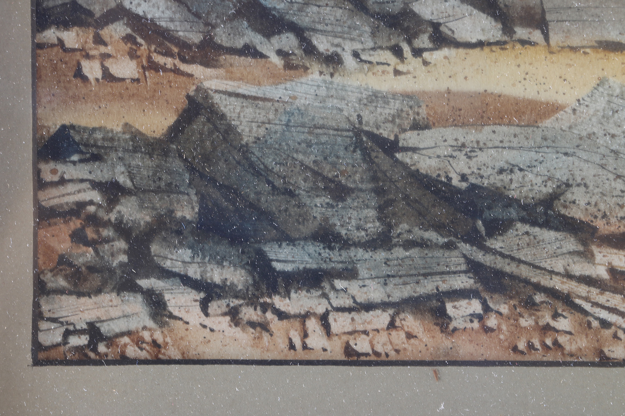 Jim Walker Watercolor on Paper of a Rocky Beach Landscape