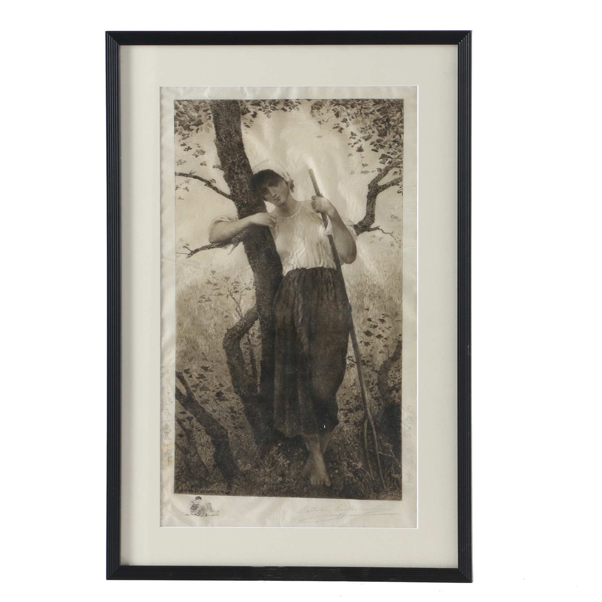 Mathilde Tenssoniere Intaglio Print on Paper of a Standing Woman