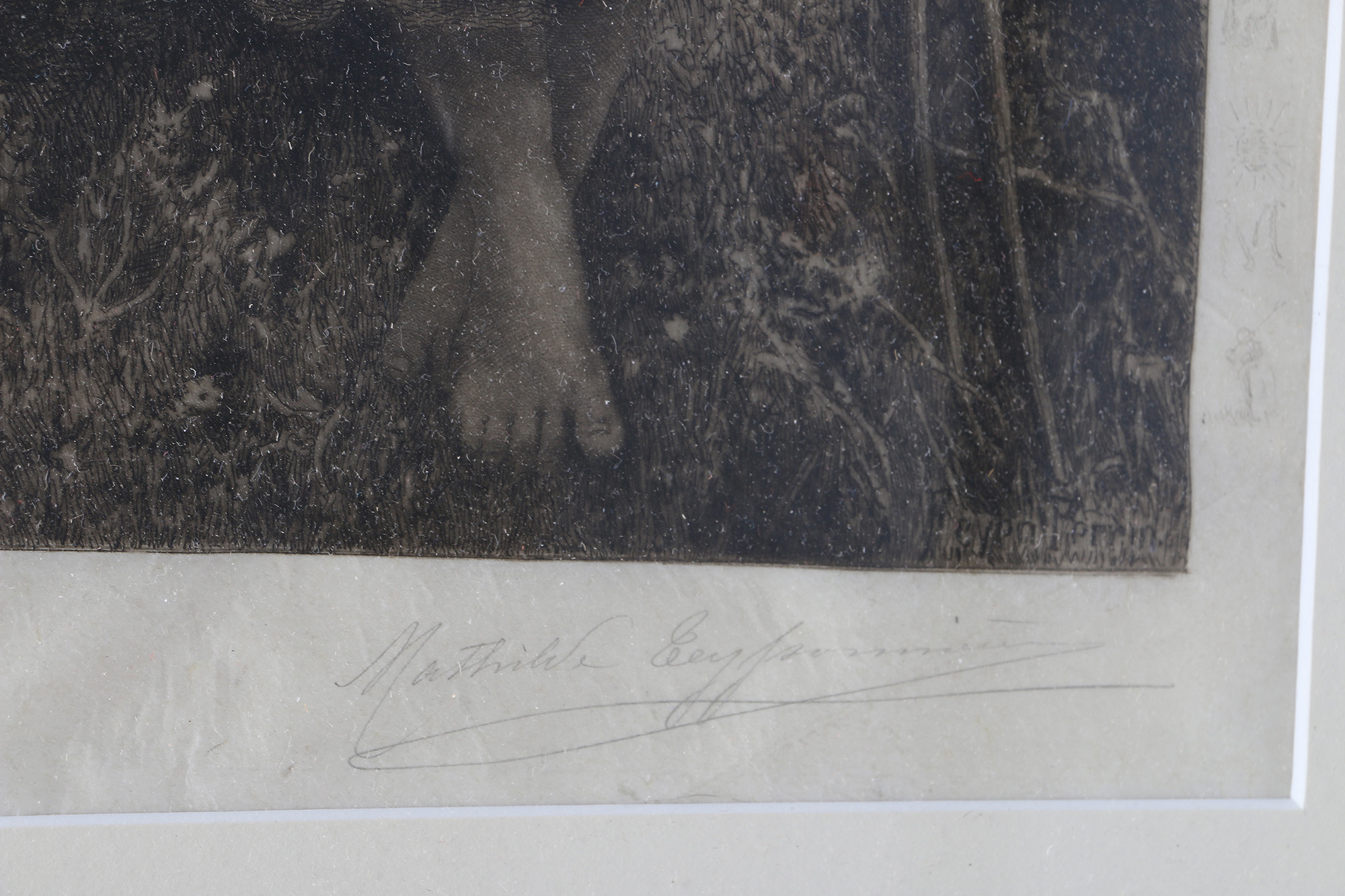 Mathilde Tenssoniere Intaglio Print on Paper of a Standing Woman