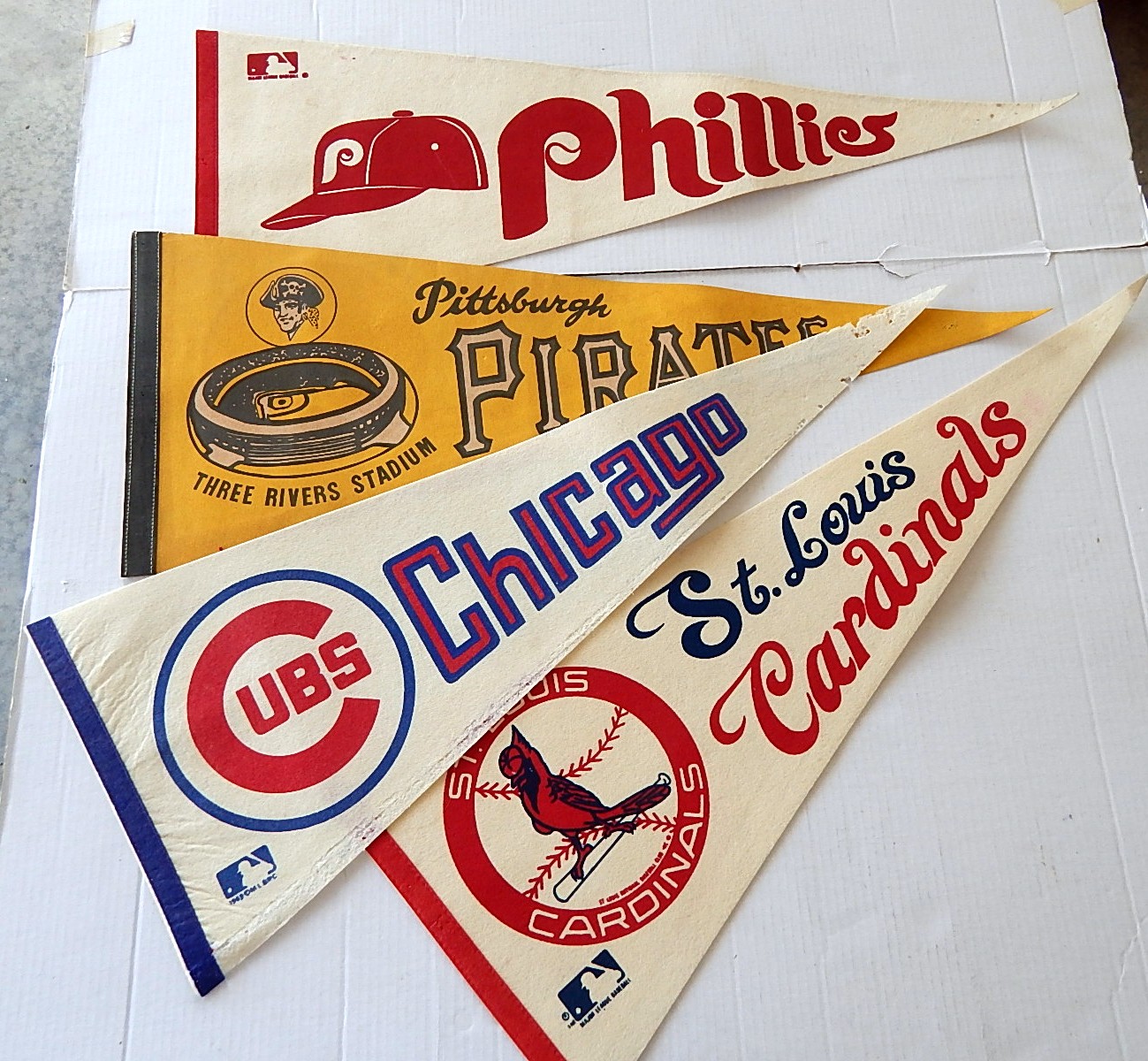 Twelve Vintage Sports Pennants